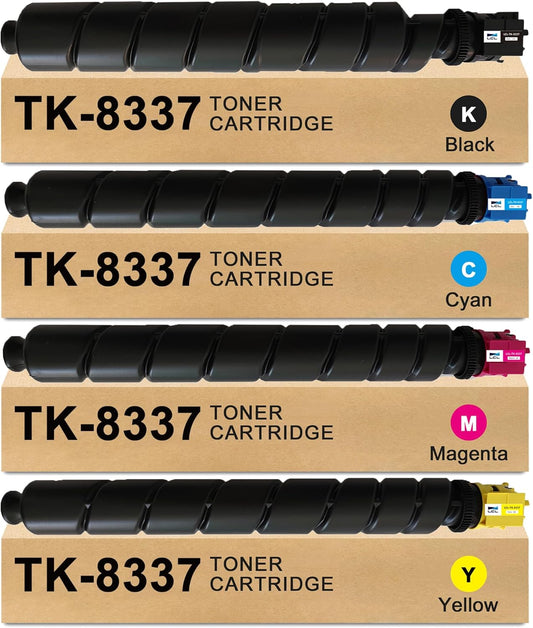 LCL TK8337 TK-8337 Toner Cartridge High Yield Replacement for TK-8337K TK-8337C TK-8337M TK-8337Y for Kyocera Taskalfa 3252ci 3253ci cs3252ci cs3253ci Printer (Black Magenta Cyan Yellow,4-Pack)