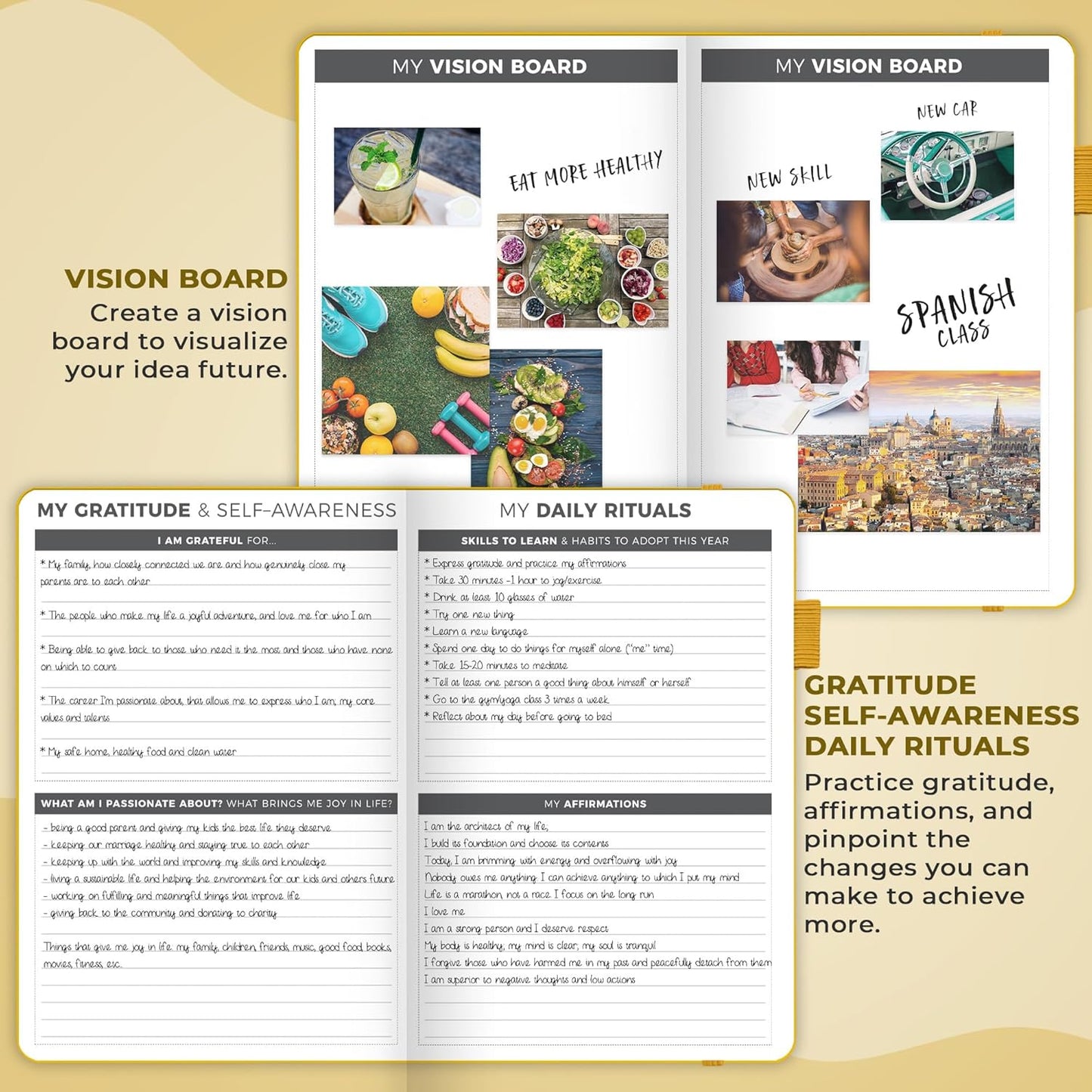 Clever Fox Planner – Undated Weekly & Monthly Planner for Productivity, Time Management & Goals – Organizer Journal – A5 (Amber Yellow)