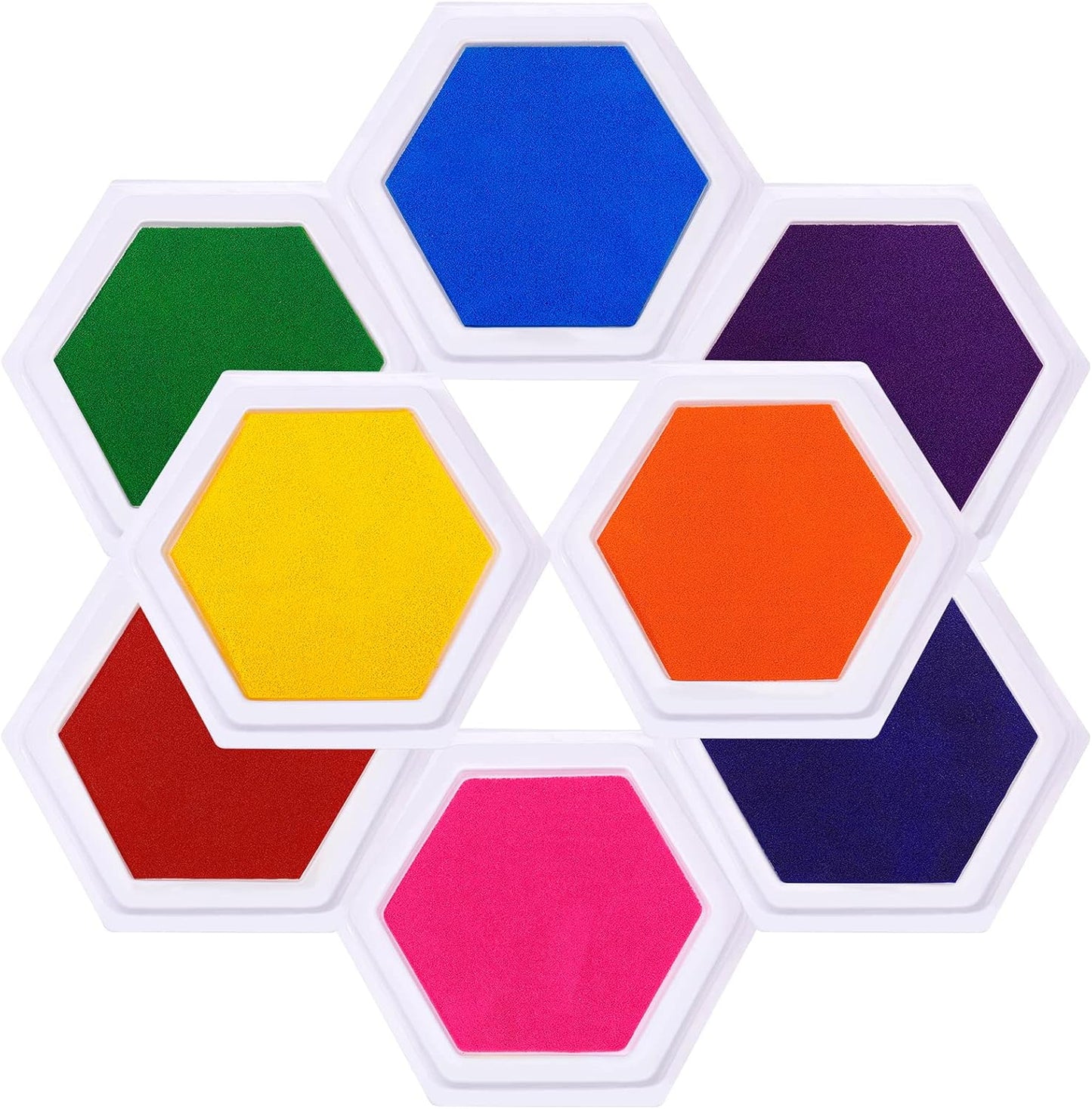 7"x8" Large Ink Pads for Kids - Handprint Footprint Size Rainbow Stamps Pad, Safe & Washable Ink Pad for Fingerprint Painting Card Making Stamp Crafting Paper Wood Fabric Scrapbook Kids Birthday Gifts