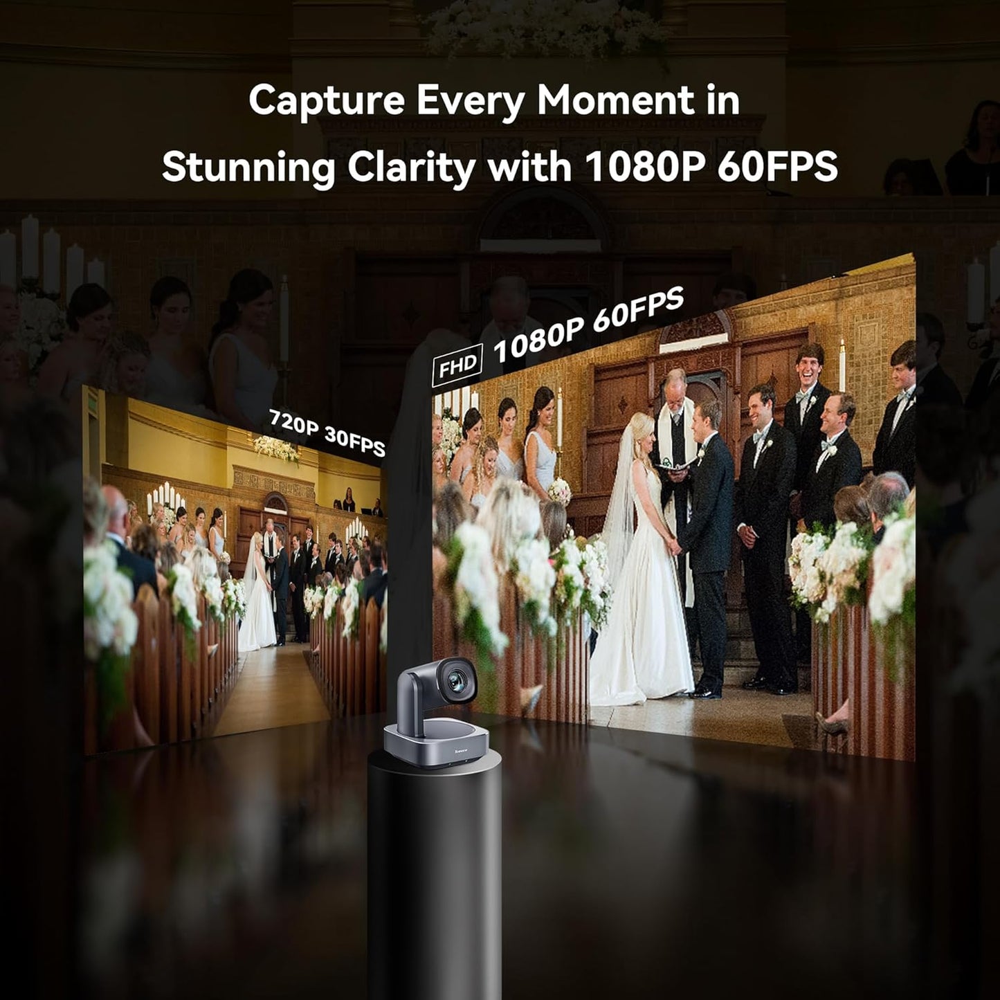 Tenveo VLoop PTZ Camera with 20X Optical Zoom Wide View Angle USB3.0/HDMI Works with Zoom Skype Teams FHD 1080P for Video Conference Red Dot Design Winner (VL20H)