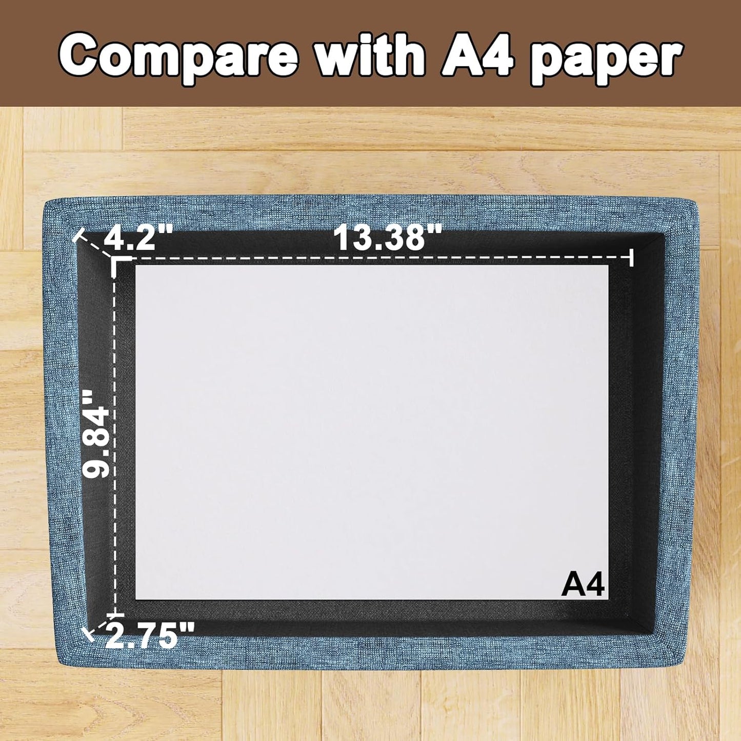 Small Footstool Ottoman with Storage, Ottoman Foot Rest, Modern Foot Stool with Adjustable Lid and Sturdy Wood Legs for Living Room, Bedroom, Couch, Enterway, Blue