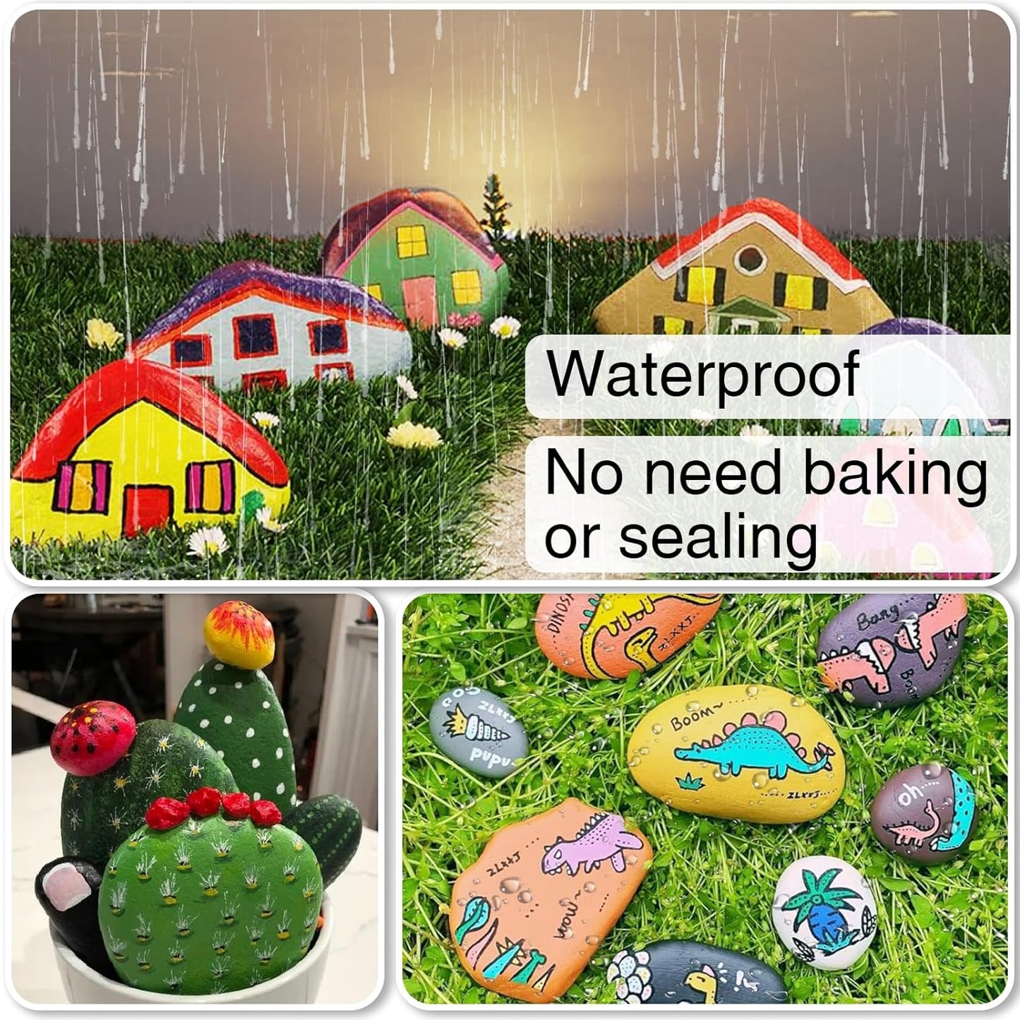 Orange Permanent Paint Pens - 2 Pack Oil Based Paint Markers, Pens for Rock Painting Car Tyre Metal, Plastic, Canvas, Mugs, Wood, Glass, Quick Drying and Waterproof, Medium Point