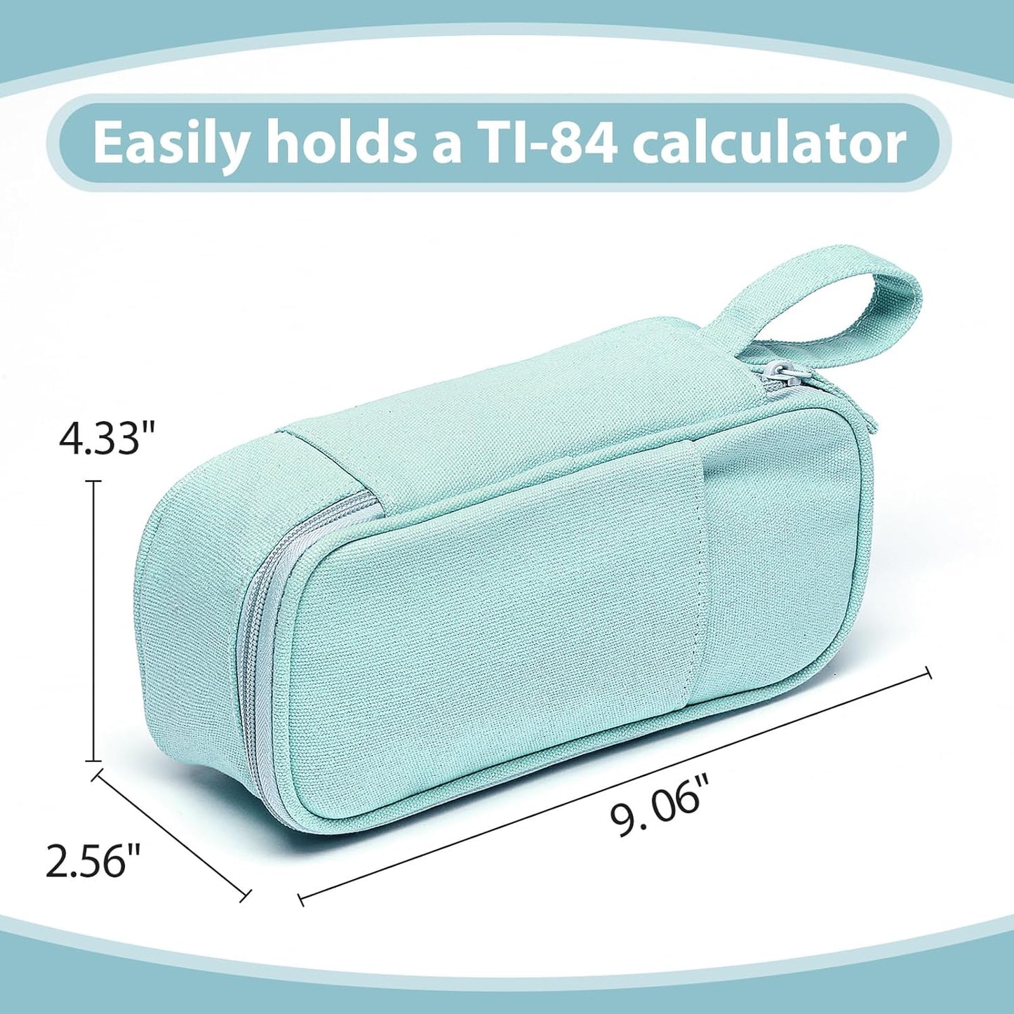 Pencil Case Pouch Box Bag School Supplies Girls Boys Kids, Cute Preppy Stuff Large Big Capacity Aesthetic Pen Organizer, Back to College Stationary, Eggshell Blue, Heavy Duty Canvas, 1800ml