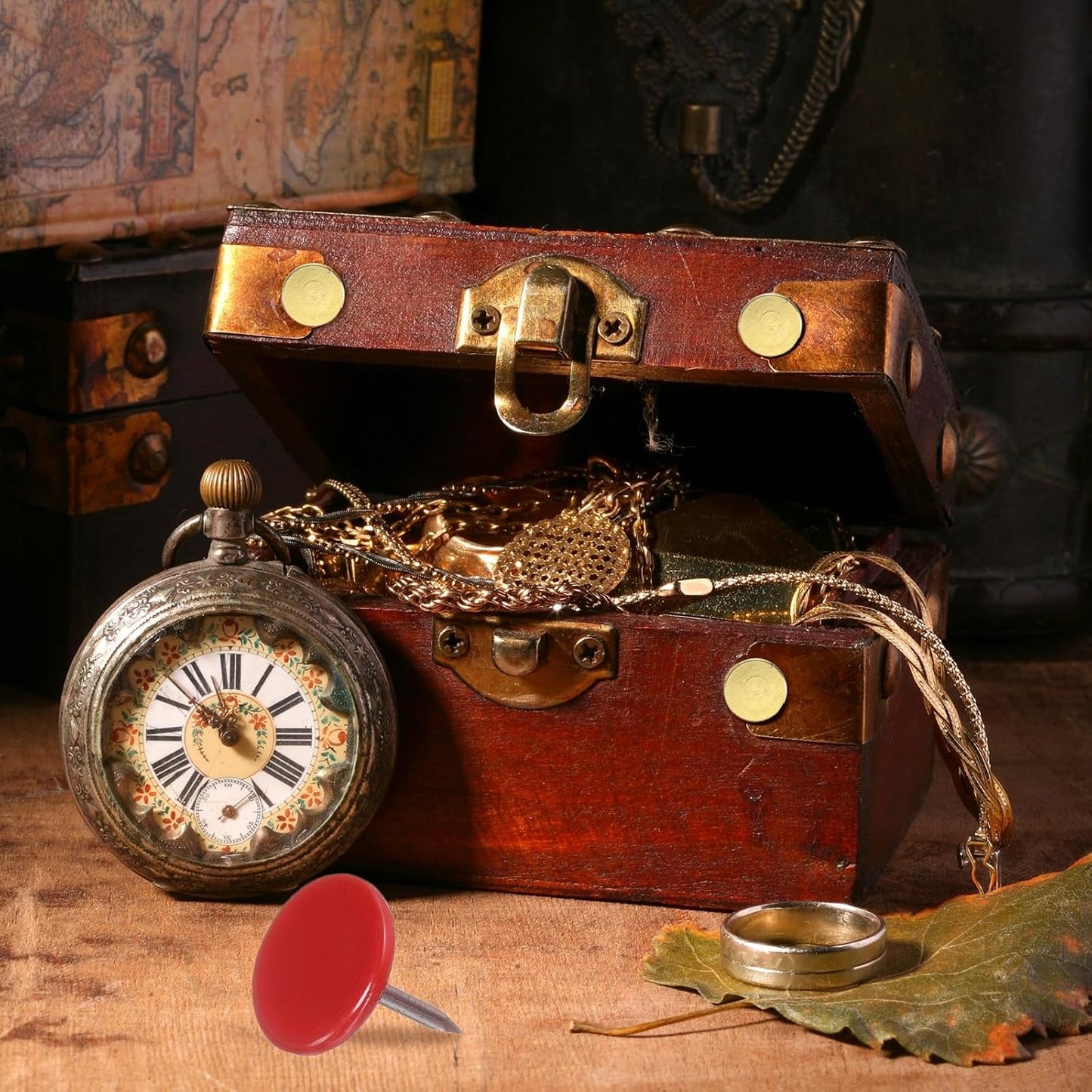 uxcell 150Pcs Upholstery Tacks, 11mmx13mm Flat Head Thumb Tack Decorative Furniture Nails Push Pins for Furniture Sofa Headboards, Red