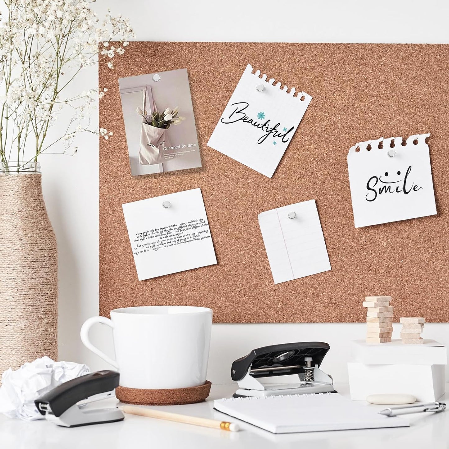 60 Pack Magnetic Push Pins, Silver Magnet Thumb Tacks, Metal Magnet Tacks, Magnetic Clips, Push Pins for Cork Board, Bulletin Board, Photo Wall, Wall