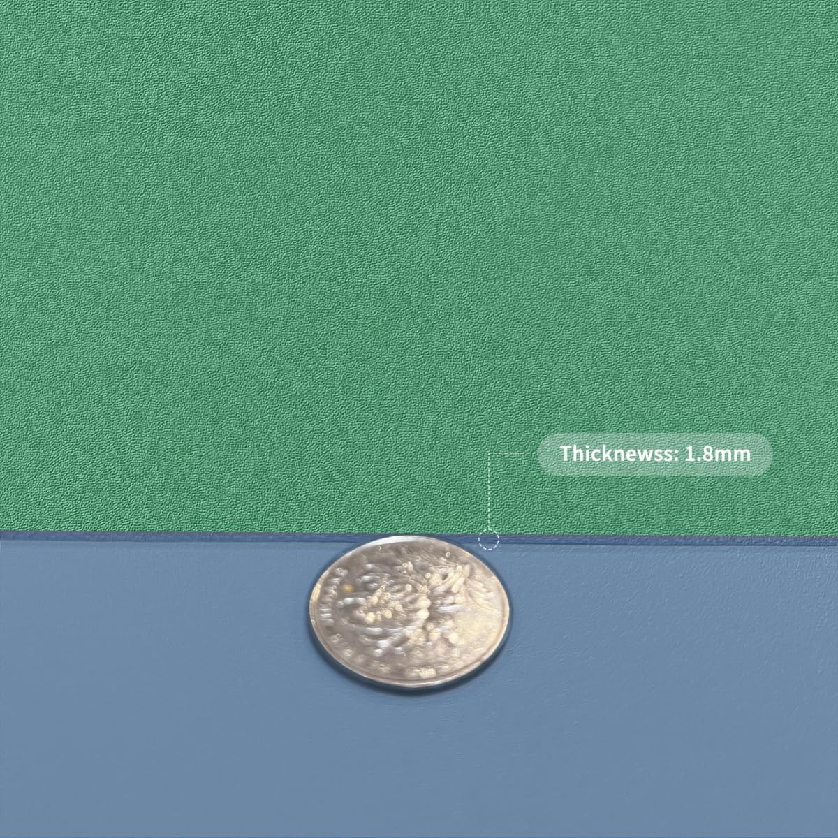 Leather Table Cover,1.8mm Thick,17x72 Inch Desk Cover,Dresser Cover Top,Dresser Protector Top,Dresser Cover,End Table Cover.(Grayish Blue+Dark Green,17x72)