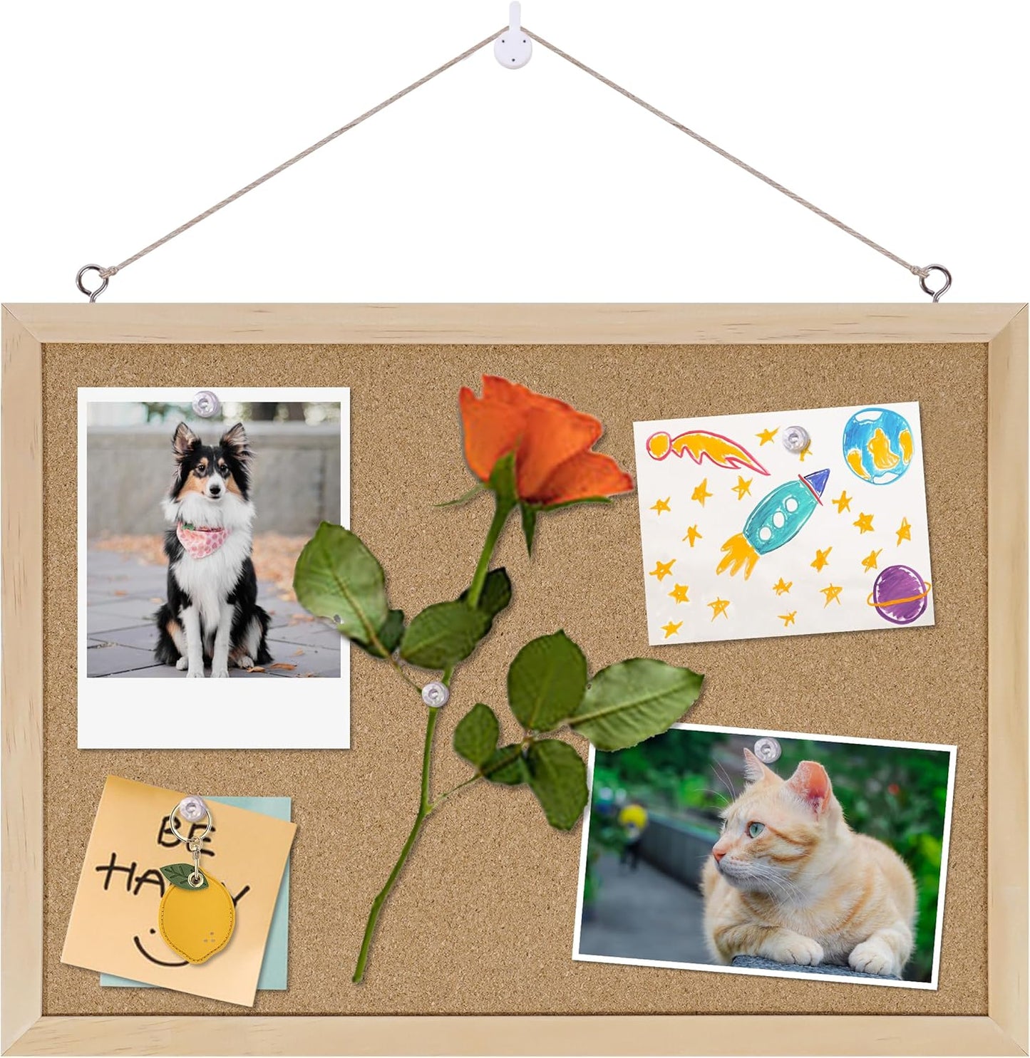 Cork Board Bulletin Board,11x15 Cork Board for Office with Pin Oak Wood Boards,Hanging Corkboards for Office Home School Message Board or Vision Board Decoration.