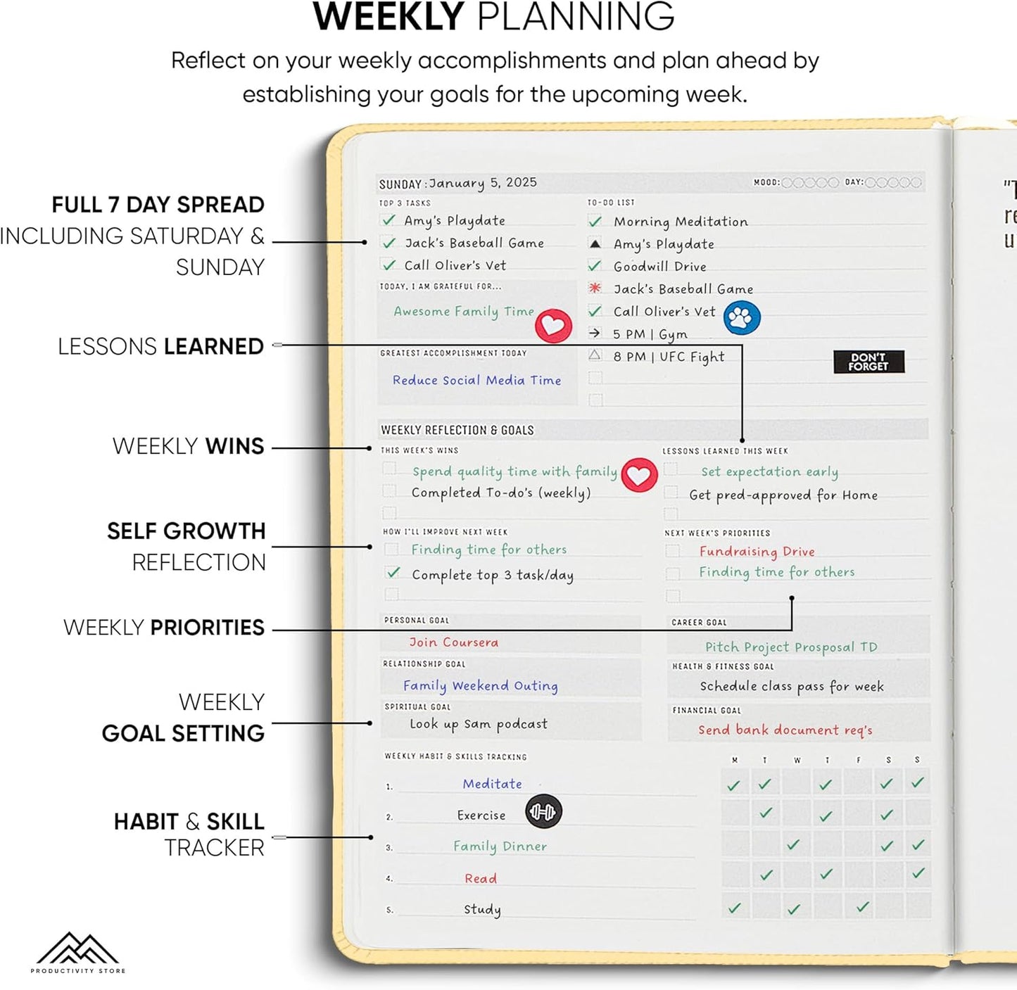 Undated, 2025 Planner, 8.5" x 11" - The #1 Productivity Planner to Achieve Your 2025 Goals - Planner 2025-2026 by PRODUCTIVITY STORE (A4, CREAM)