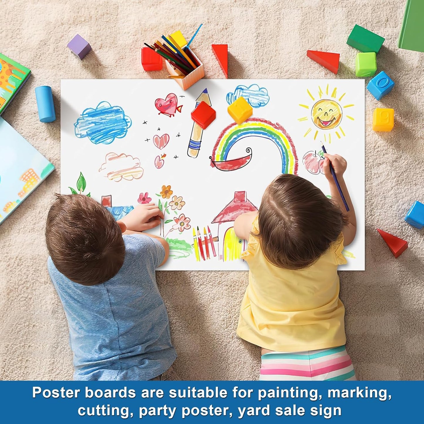 28 Pcs 14" x 22" Poster Board White Poster Board Paper Bulk 250 GSM Thickness Vision Boards Smart PosterBoard for Drawing School Arts Craft Projects Presentations Scrapbooking Blank Graphic Display