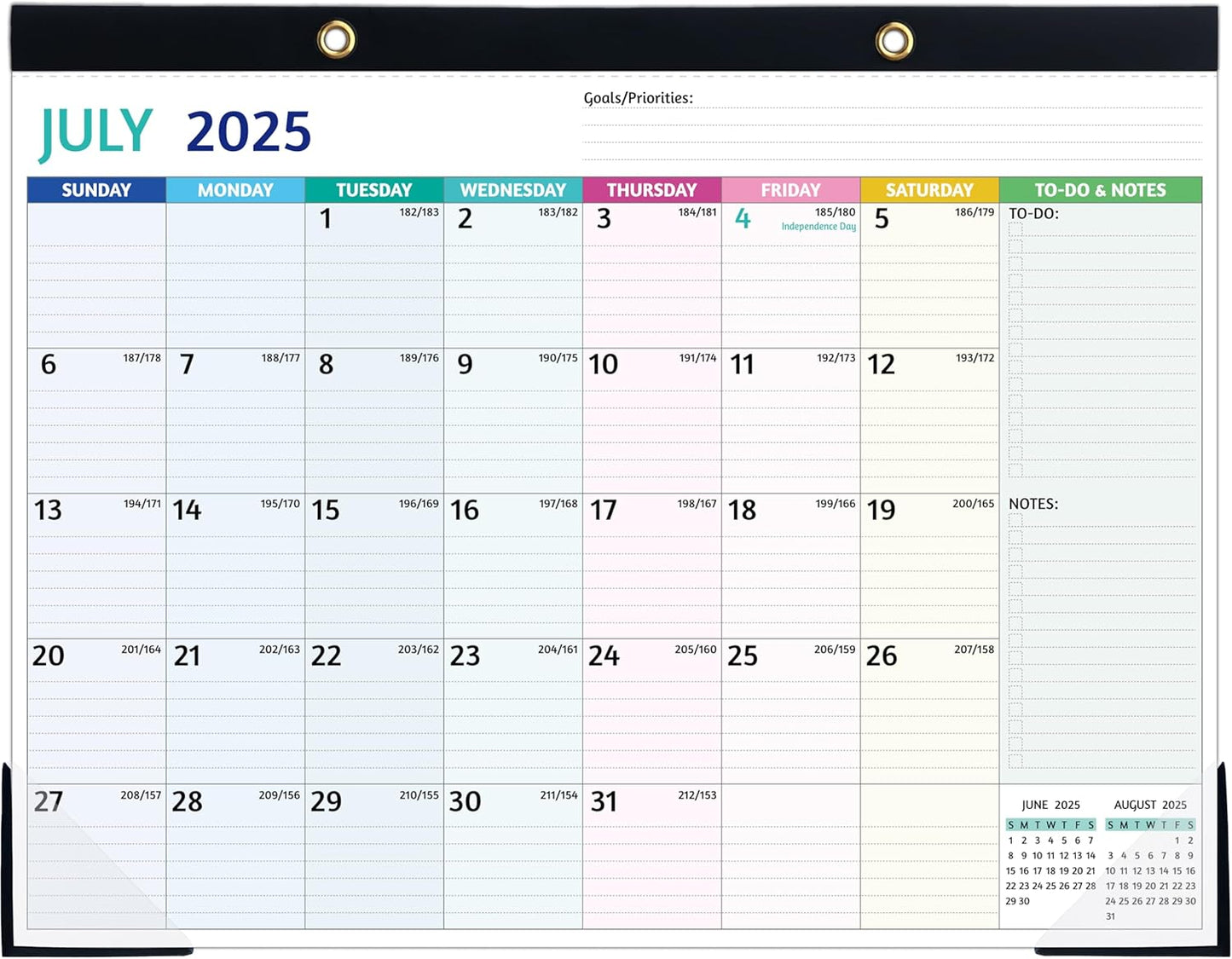 2025-2026 Desk Calendar – Shipped Flat, Large Desk Calendar, 22'' x 17'', Jul 2025 – Dec 2026, 18 Monthly Calendar, Best Desk/Wall Calendar with Desk Pad, To-do Lists, Ruled Blocks, Corner Protectors