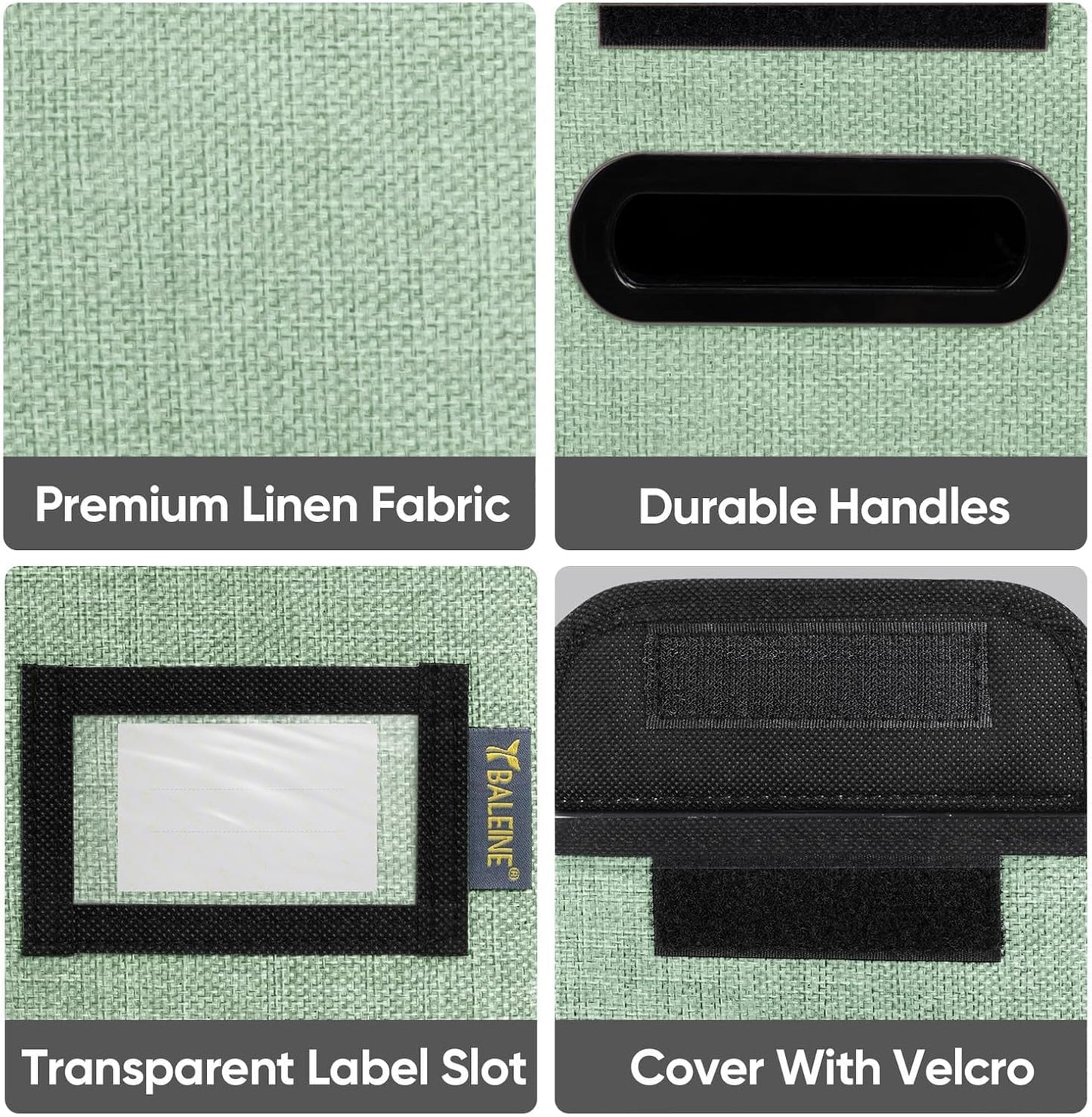 BALEINE File Organizer Box with Lid, Collapsible File Folder Organizer with Plastic Slide, Hanging File Folder Box for Office Document Storage (1 Pack, Green, S)