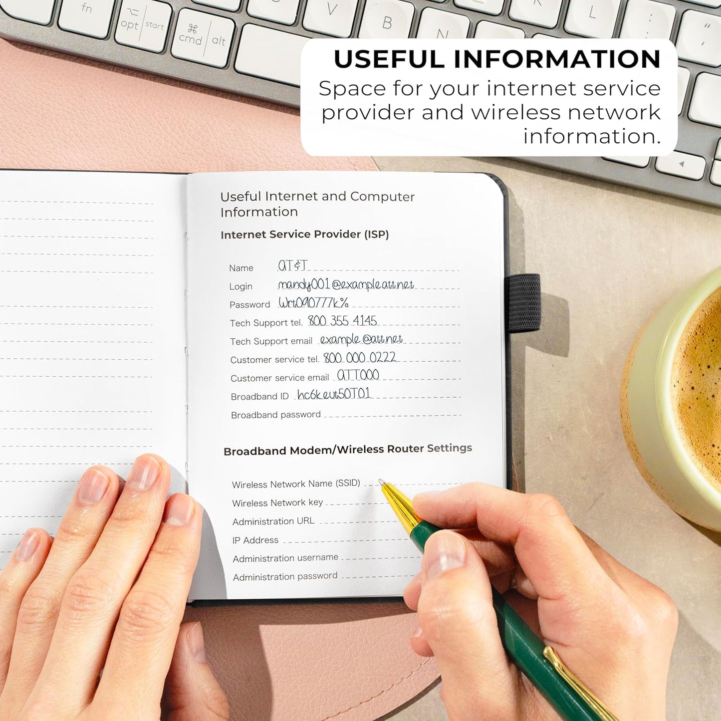 Clever Fox Password Book with alphabetical tabs. Internet Address Organizer Logbook. Small Pocket Password Keeper for Website Logins (Black)