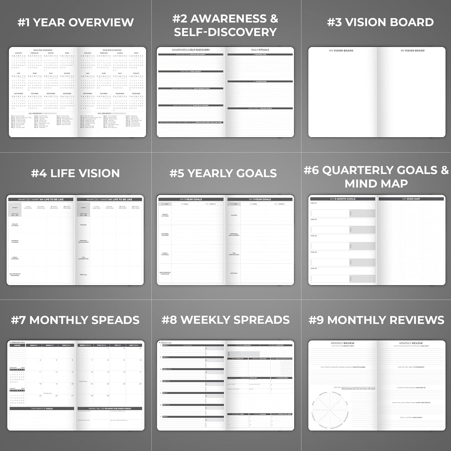 Clever Fox Planner PRO Dated (Jan 2025–Jan 2026) Weekly & Monthly Life Planner to Increase Productivity, Time Management and Hit Your Goals – Organizer, Gratitude Journal – A4 Size (Black)