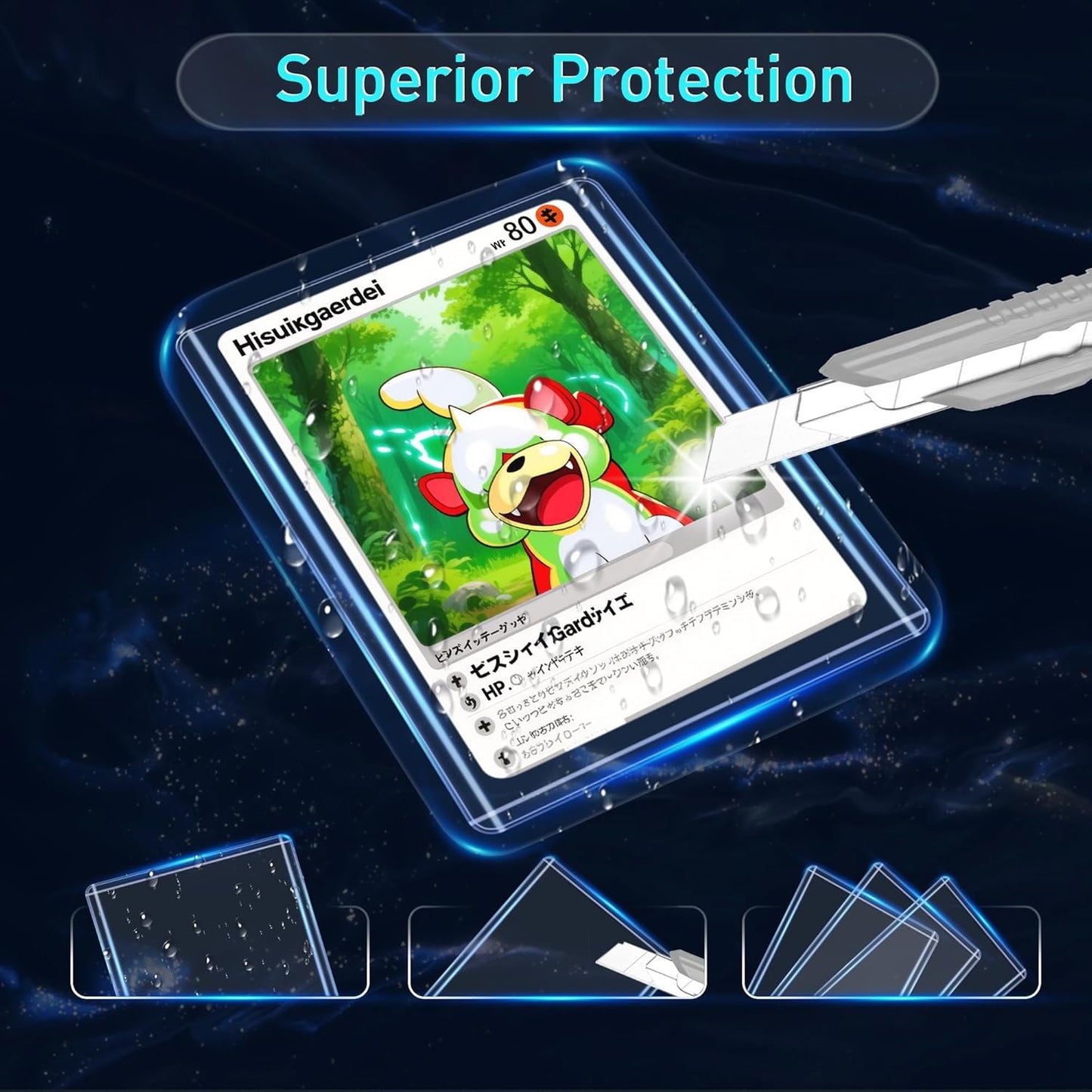 JohnBee Card Sleeves - 3"x4" Hard Plastic Top Loaders for Cards - Trading Card Sleeve & Baseball Card Holder - Premium Topload Ablum Photocard Holder for Sports, Game & Kpop Cards (Only 100 Hard)