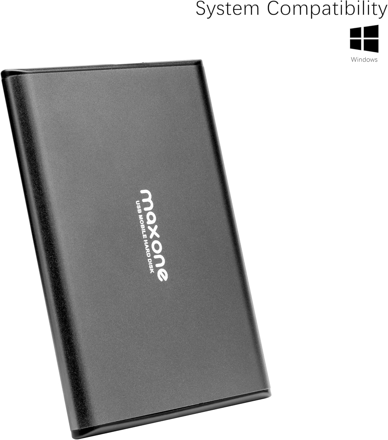 Maxone 1TB Ultra Slim Portable External Hard Drive HDD USB 3.0 Compatible with PC, Laptop, Charcoal Grey