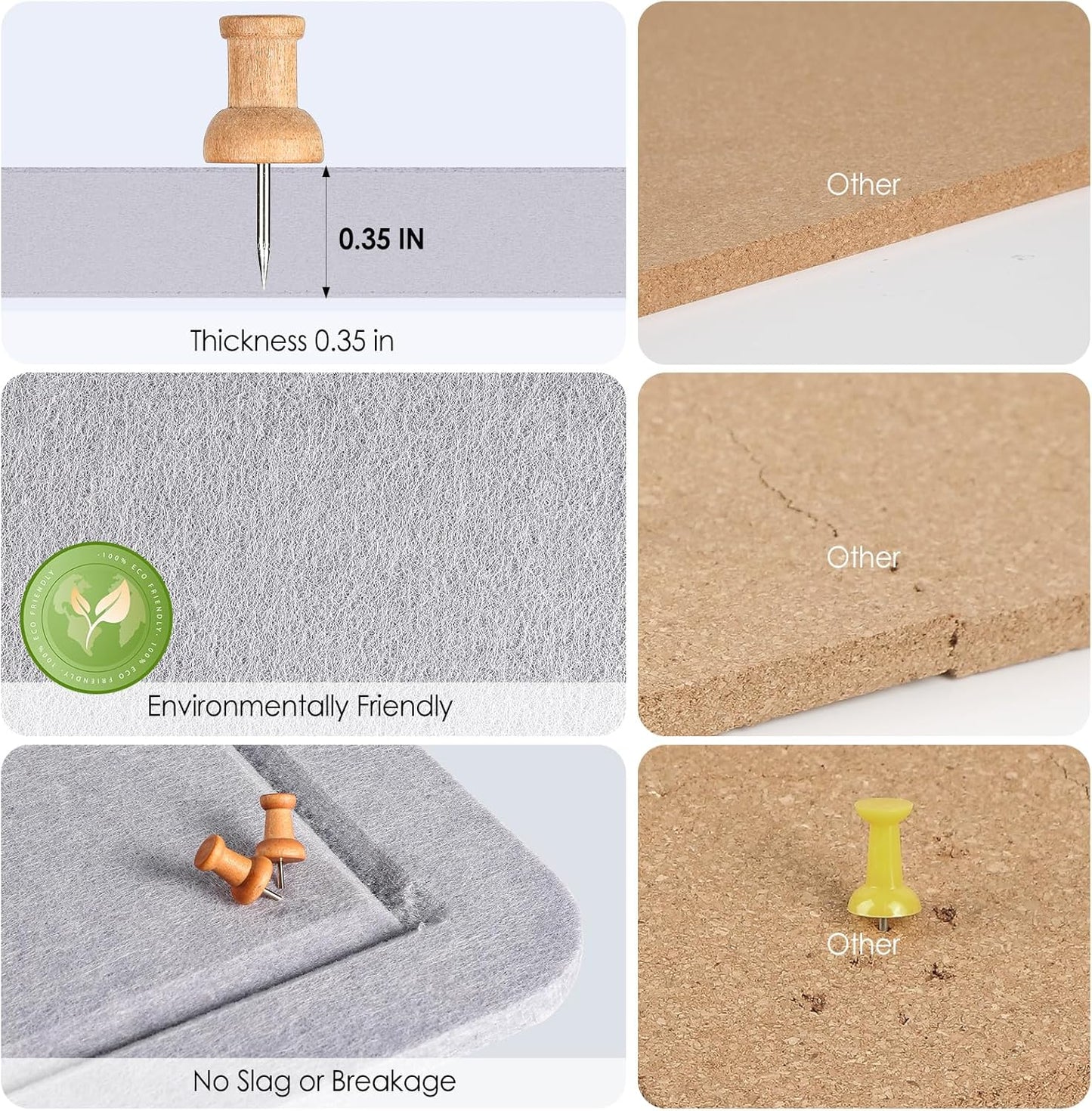 MaxGear Bulletin Board 35" x 17.5", Foldable Small Felt Board Vision Board Supplies, Cork Board for Office, Home, School, Pin Boards for Walls Decorative Picture Framed Display Board Gray