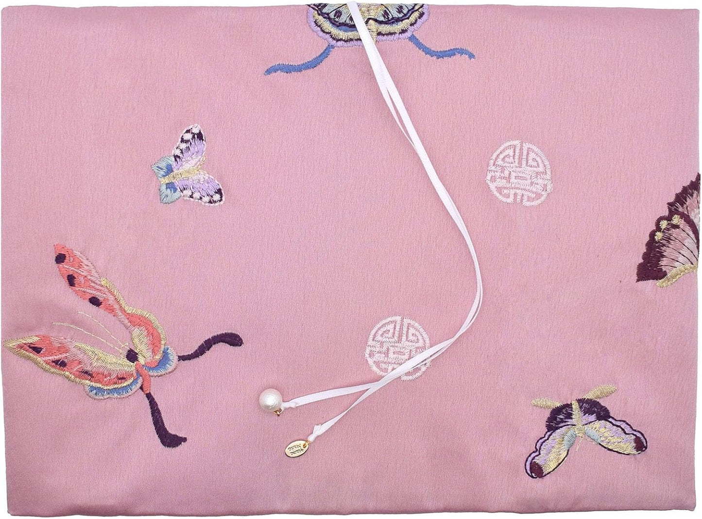 BLBMH 5.5x8.5 inch Book Covers for Paperbacks Adjustable Paperbacks Book Cover Soft Cloth Protector for Journal Bible- Embroidered Butterflies