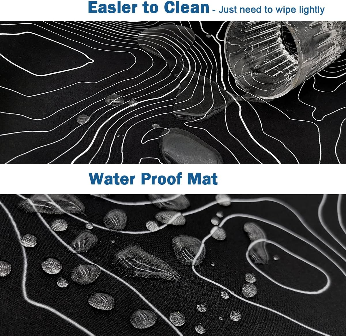 Topographic Mouse Pad, Extended Gaming (35.4x15.7 in), Desk Mat Laptop Waterproof Decor Writing for Work, Game, Office, Home - Topographic Contour