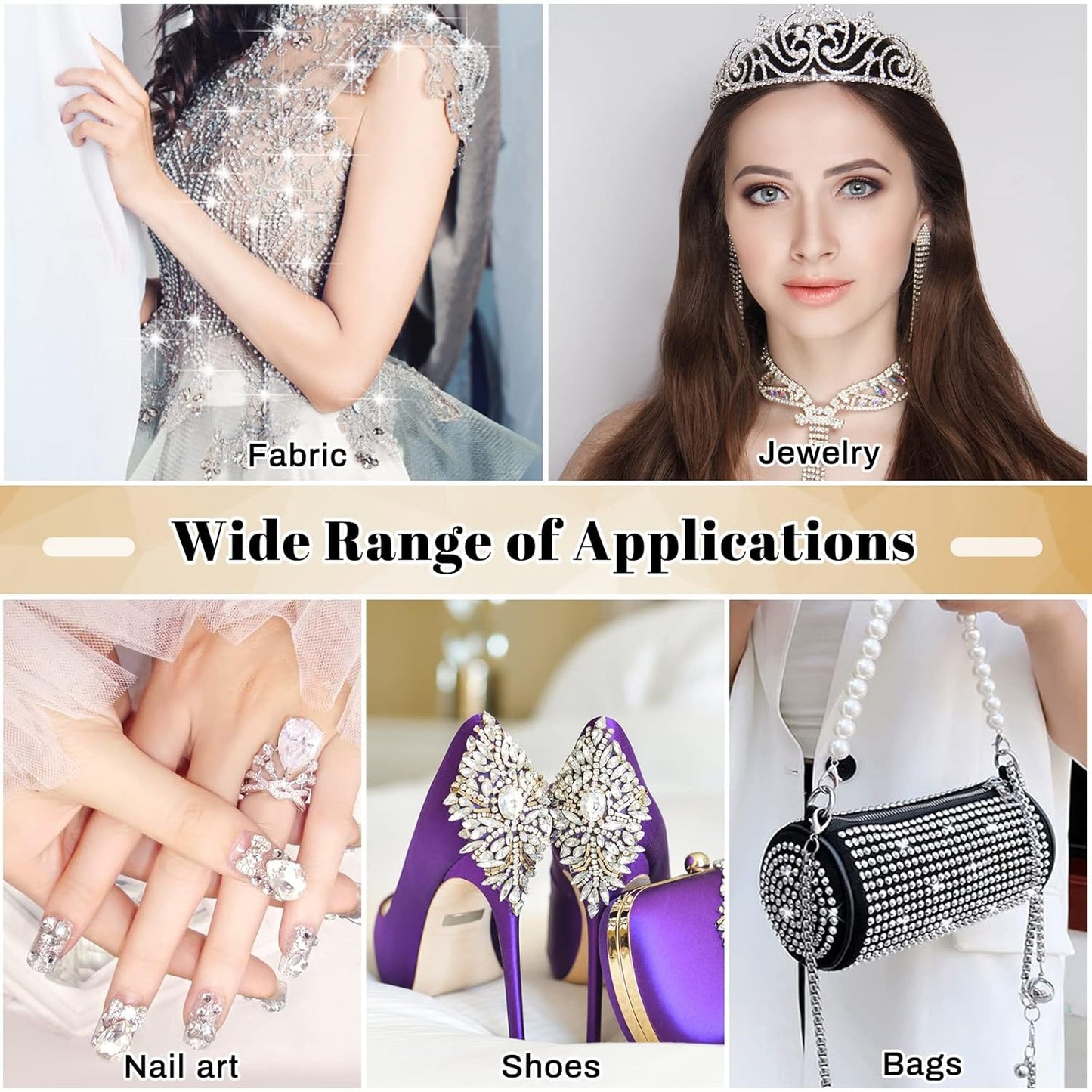 B7000 Glue Clear Adhesive, Jewelry Bead B-7000 Glue Semi Fluid Adhesive Glue High Viscosity with Precise Tips for Rhinestones Fabric, Glass, Jewelry Making, DIY Art Crafts, Leather, Toys (2x25ML)