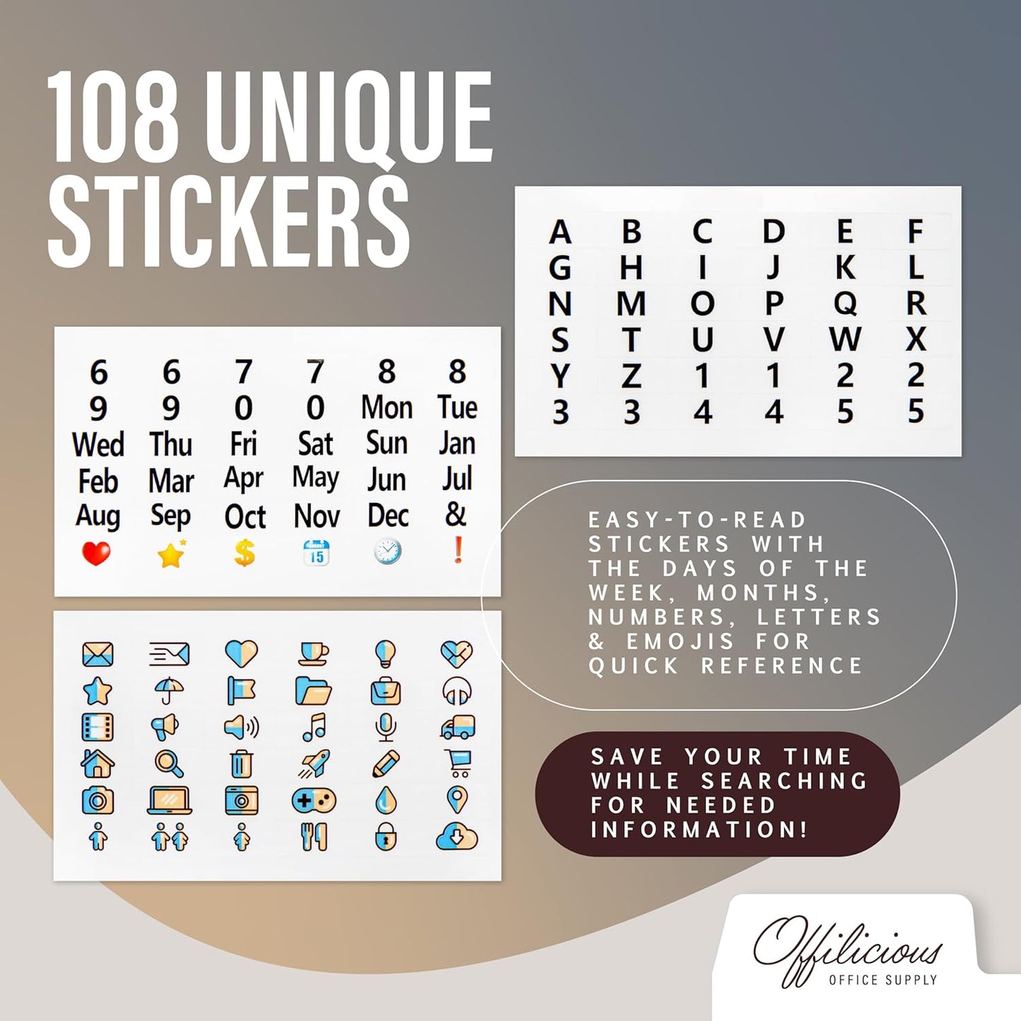 25 Manila Index Card Dividers 4x6 - Index Organizer Dividers with Tabs & 108 Stickers for Recipe, Note, Monthly Index Cards 4x6 & Card Stock