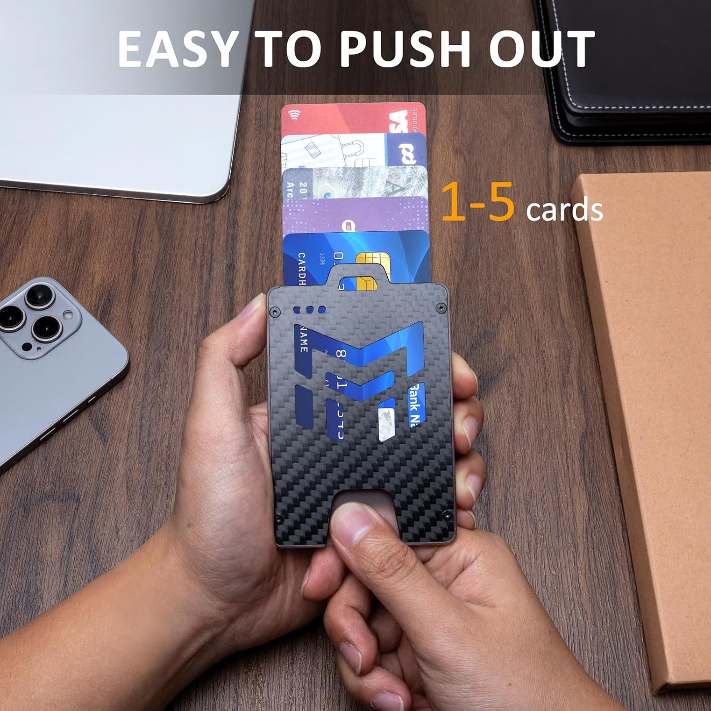 MNGARISTA Retractable Badge Holder, Heavy Duty Badge Reel Keychain with Belt Clip, 3K Carbon Fiber ID Card Holder Lanyard with 32.28" Retractable Key Chain, Black