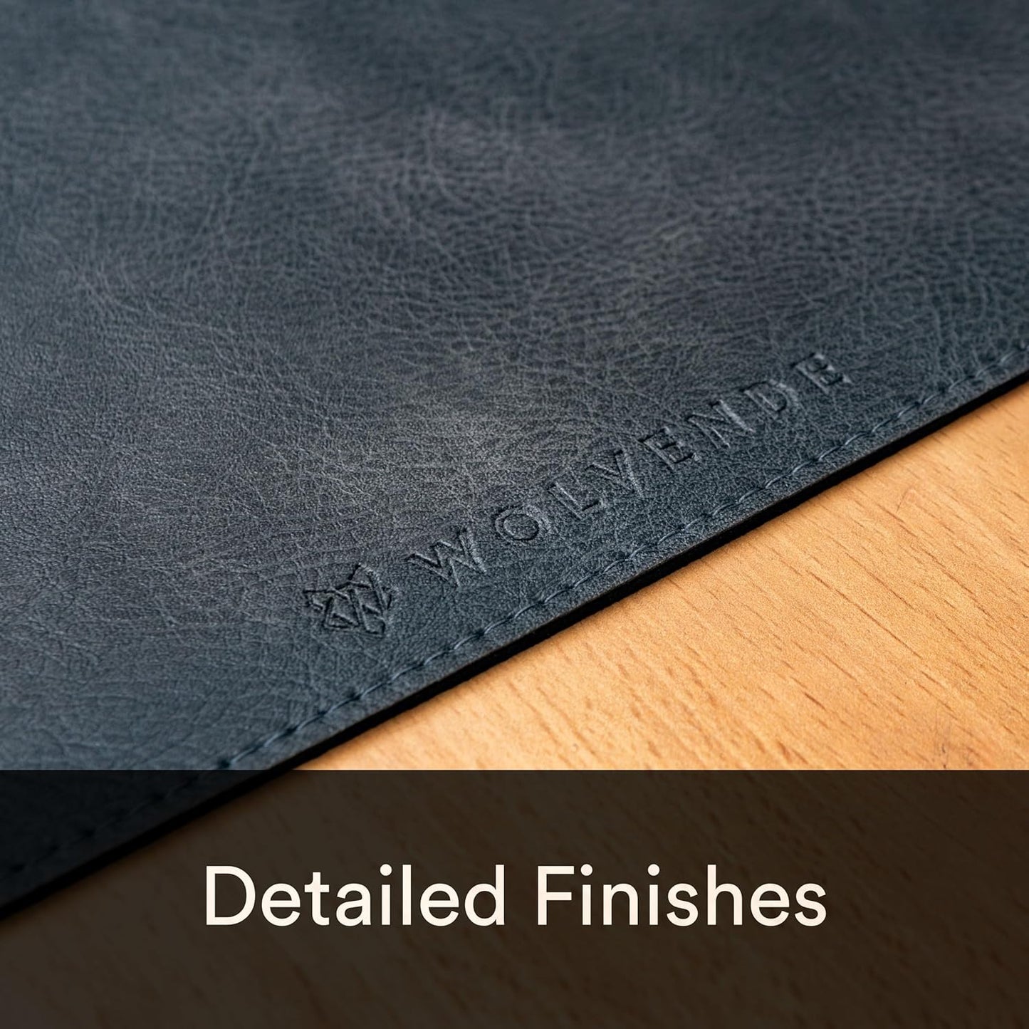 Premium Distressed Faux Vegan Leather Desk Mat | Multifunctional Desk Pad for Home Office | (Black/Grey, 12" x 27.5")