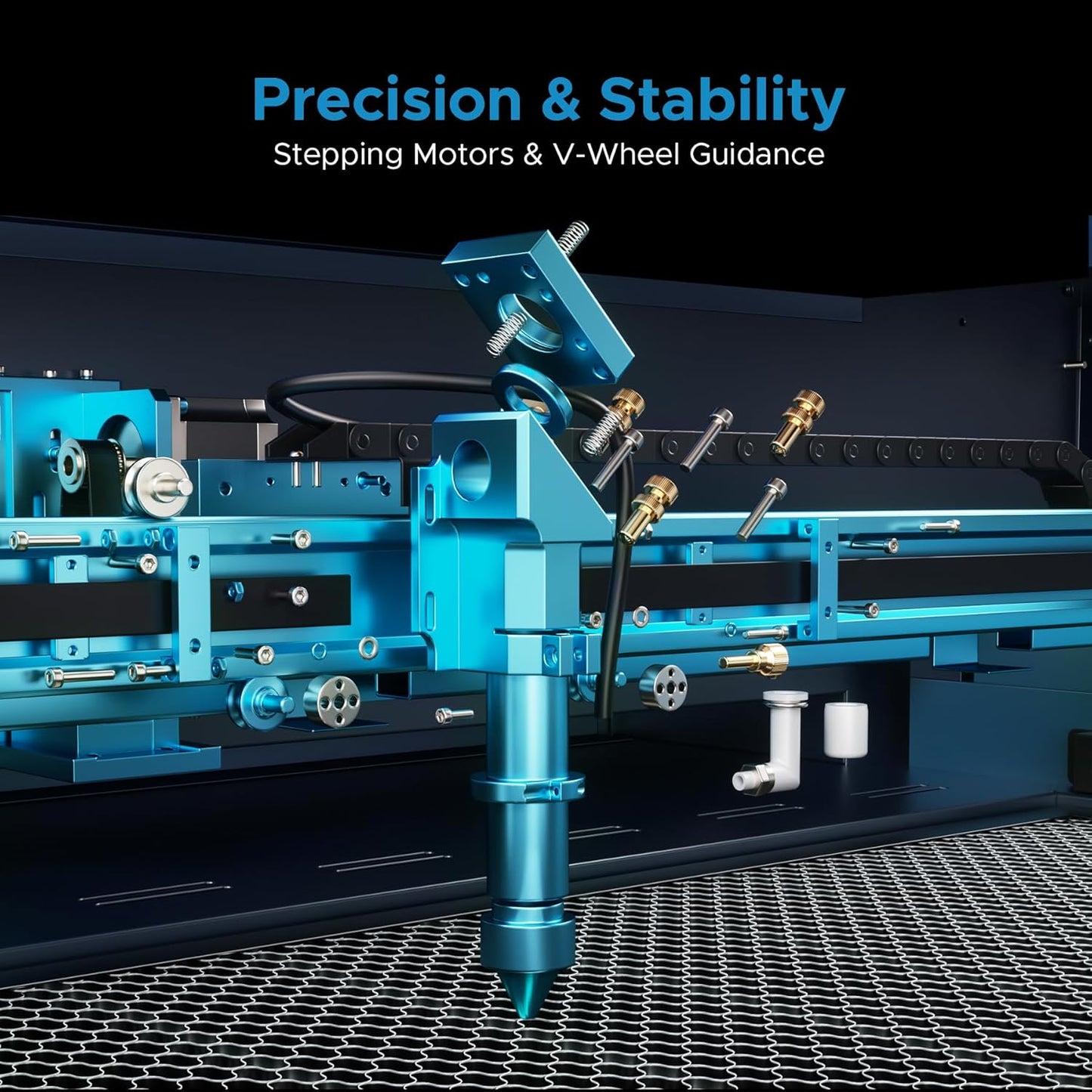 OMTech Pronto 150W CO2 Laser Engraver & Cutter with Water Chiller – 63"x40" Workspace, 1,000mm/s Speed, Autofocus, 2-Way Pass, Air Assist, for Wood, Acrylic & More