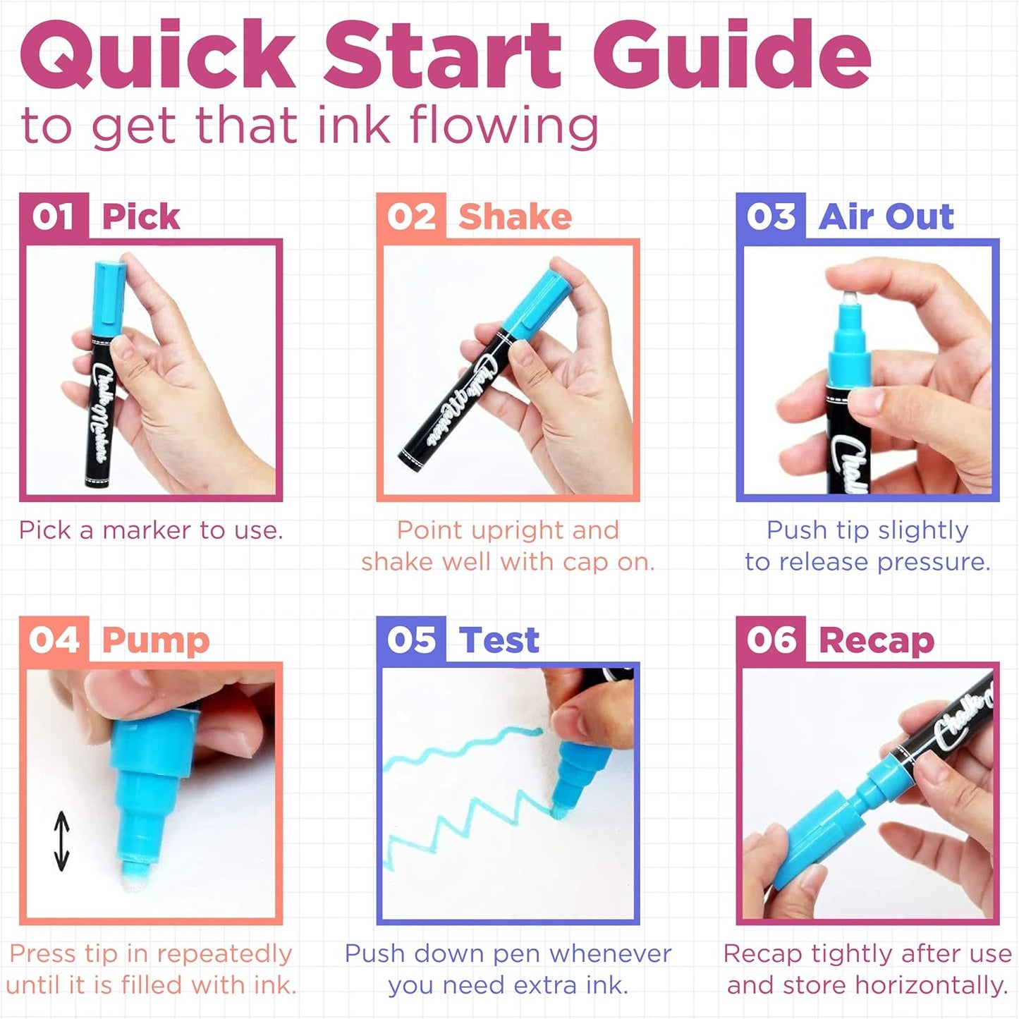 Chalkola Chalk Markers - Pack of 40 (Neon, Pastel & Metallic) Liquid Chalk Pens - For Chalkboard, Blackboard, Window, Labels, Bistro, Glass, Car, Board - Wet Wipe Erasable Ink - 6mm Reversible Tip