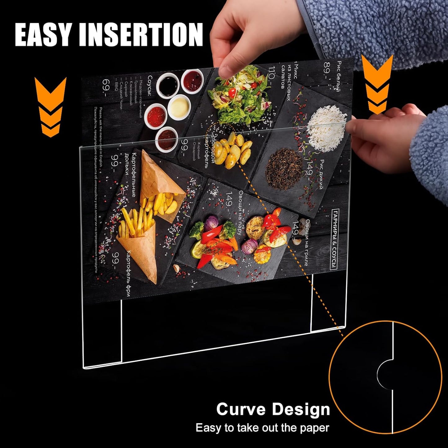 12pack 8.5 X 11 Wall Mount Acrylic Sign Holder with Tape, Clear Plastic Menu Holder, Unbreakable Table Sign Holder for Office, Restaurant, Store, School and Home Use with Notch