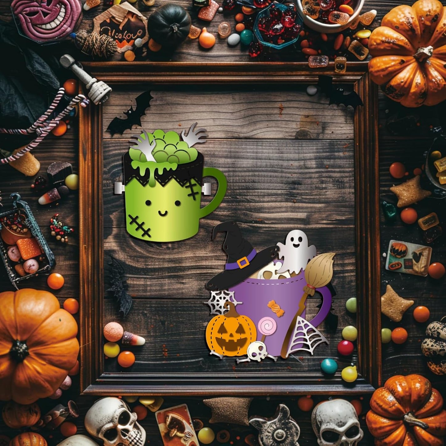 GLOBLELAND Halloween Cup Cutting Dies for Card Making Wine Glass Cut Die for DIY Scrapbooking Journal Embossing Paper Craft Decor