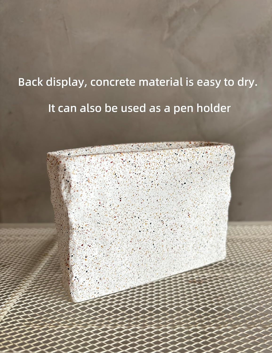 1PC Nordic - Style Textured Concrete Multi - Purpose Toothbrush Holders for Bathroom & Modern Pen Holder for Desk,Cement Toothbrush Stand