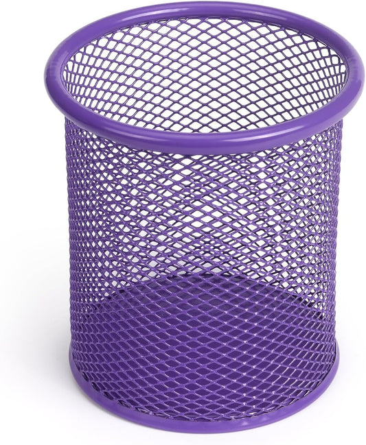 Tamaki Pen Holder Cup for Desk, Desk Organizer Wire Mesh Pencil Cup Holder for Desk Office Pen Organizer (Purple)