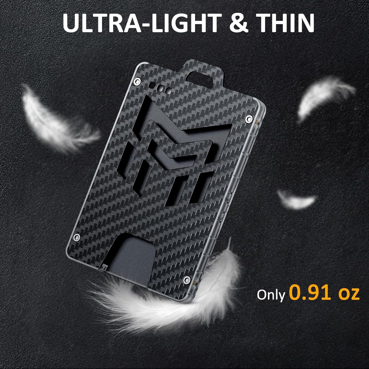 MNGARISTA Retractable Badge Holder, Heavy Duty Badge Reel Keychain with Belt Clip, 3K Carbon Fiber ID Card Holder Lanyard with 32.28" Retractable Key Chain, Black（2 Pack）