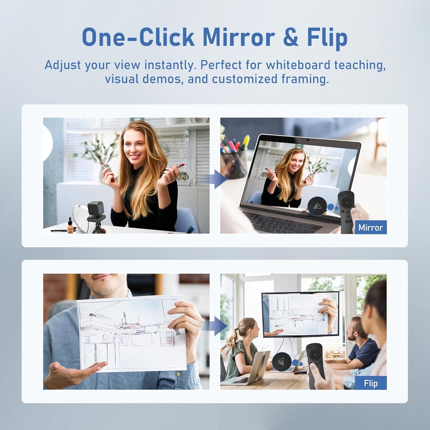 4K Webcam with 2 Microphone, Wide Angle PC Cameras with Mirror & Flip Funtion, Remote, Precise Focus, Privacy Cover, Tripod, Great for Computer, Zoom, OBS, Teams, Laptop, Personal Video Calling