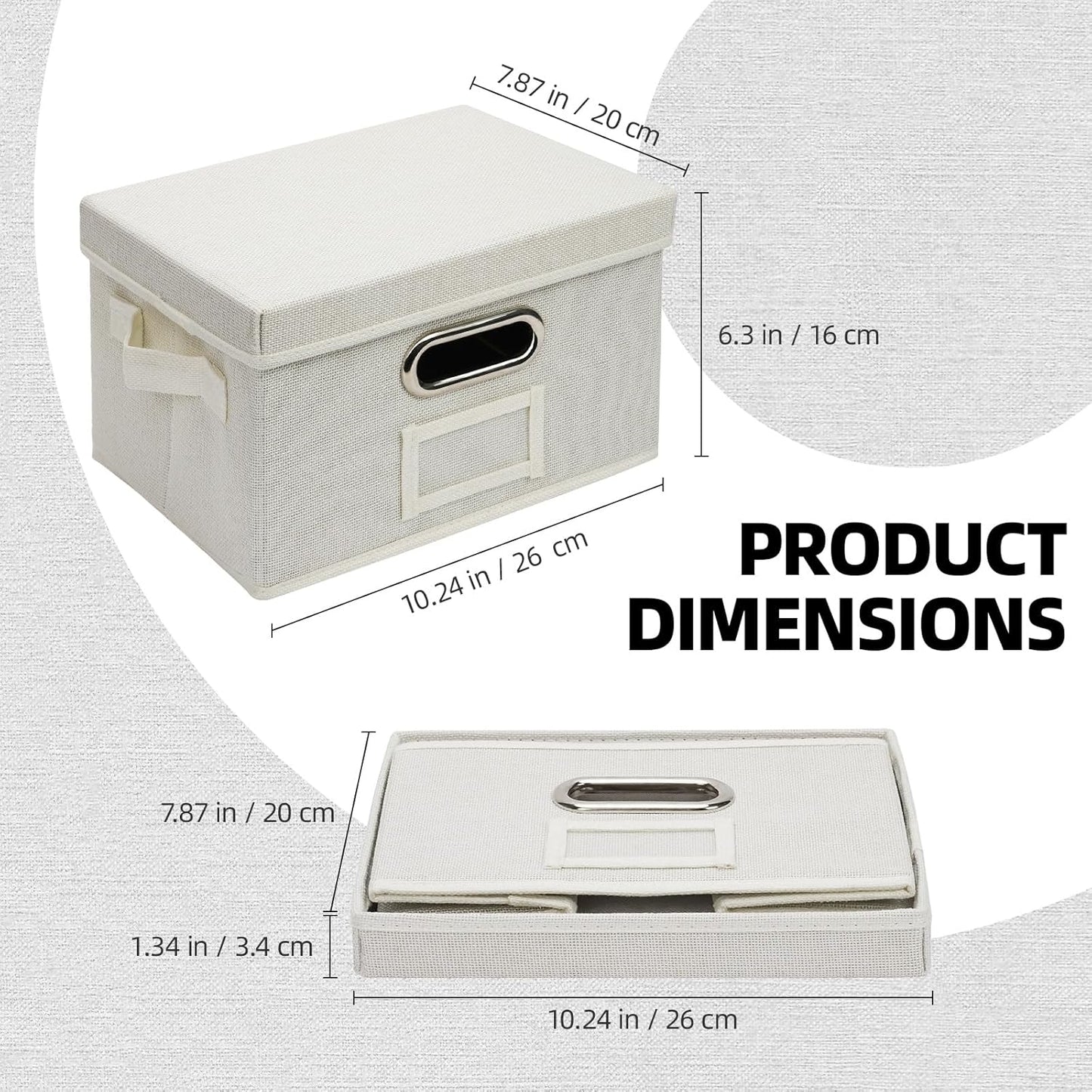 Greeting Card Storage Box, Linen Storage Box with 16 Adjustable Dividers, 84 Labels, 1 Marker Pen, Perfect for Organizing Greeting Cards, Envelopes, Photos 1 Pack Ivory