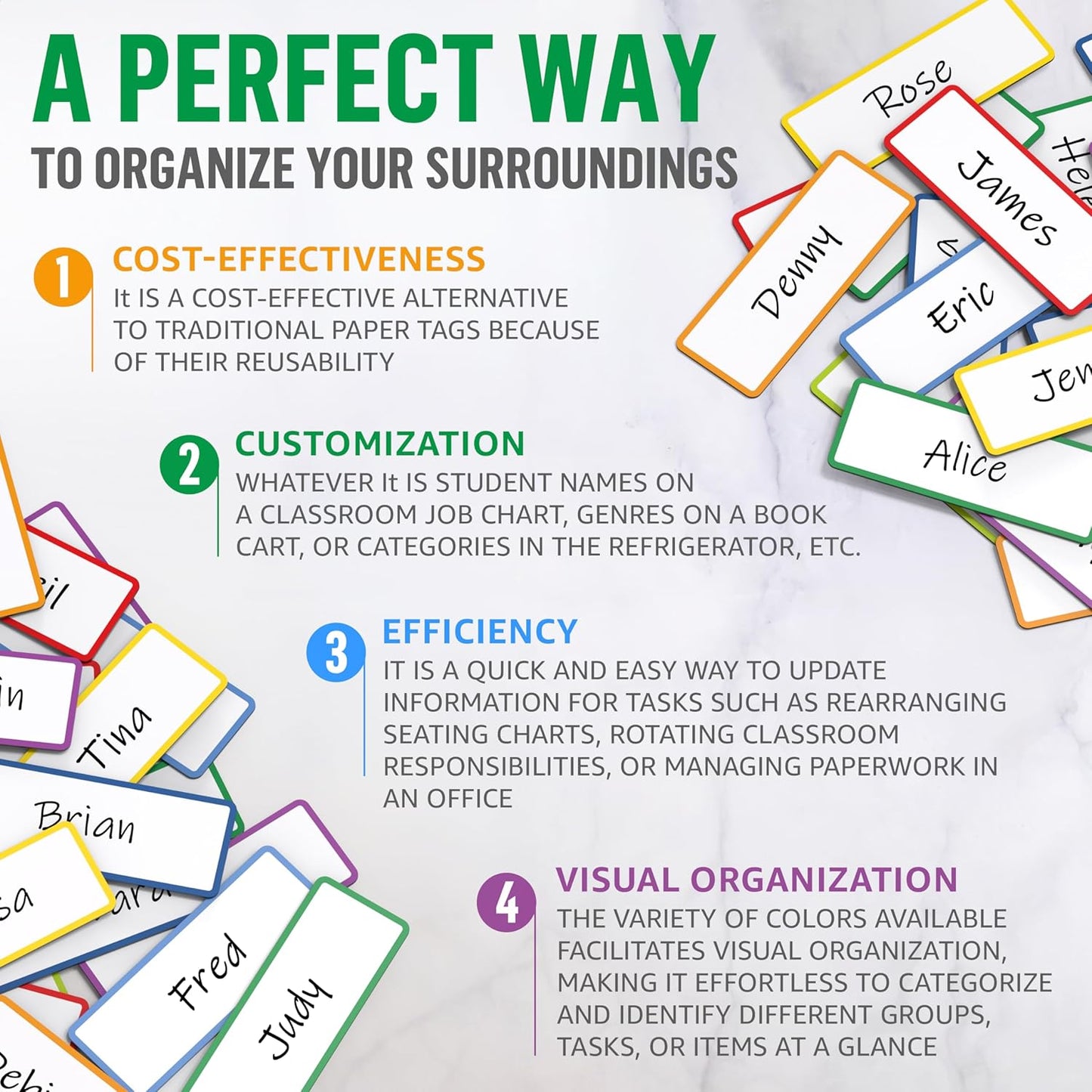 50 Pack Dry Erase Magnetic Labels 3.2x1.2 in - Magnetic Name Tags for Classroom Lockers School Bus - Classroom Magnets for Names - Magnet Labels for Whiteboard - Magnet Names Plates for Classrooms