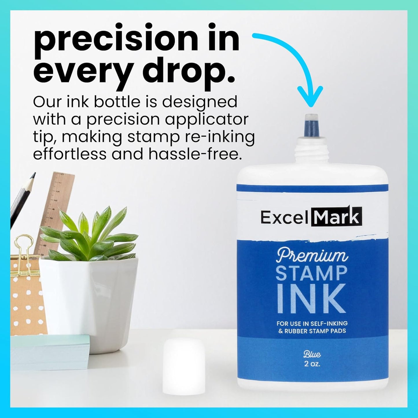 Self Inking Stamp Refill Ink - 2 oz. - Blue Ink