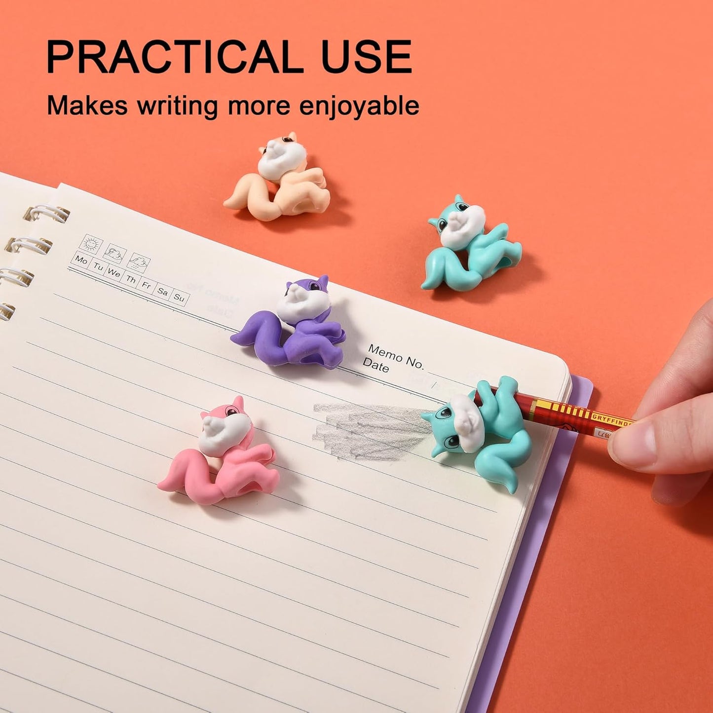 24Pcs Pencil Top Erasers for Kids, Squirrel Pencil Erasers Toppers Bulk, Cute Cap Erasers for Party Favors Classroom Rewards