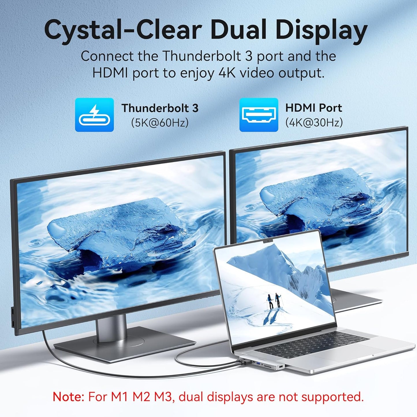 USB C Adapter HDMI USB Multiport Hub,8 in 2 Accessories with HDMI,Thunderbolt 3,USB C and 3 USB A 3.0 Data Ports SD TF Card Reader, Audio(Sliver)