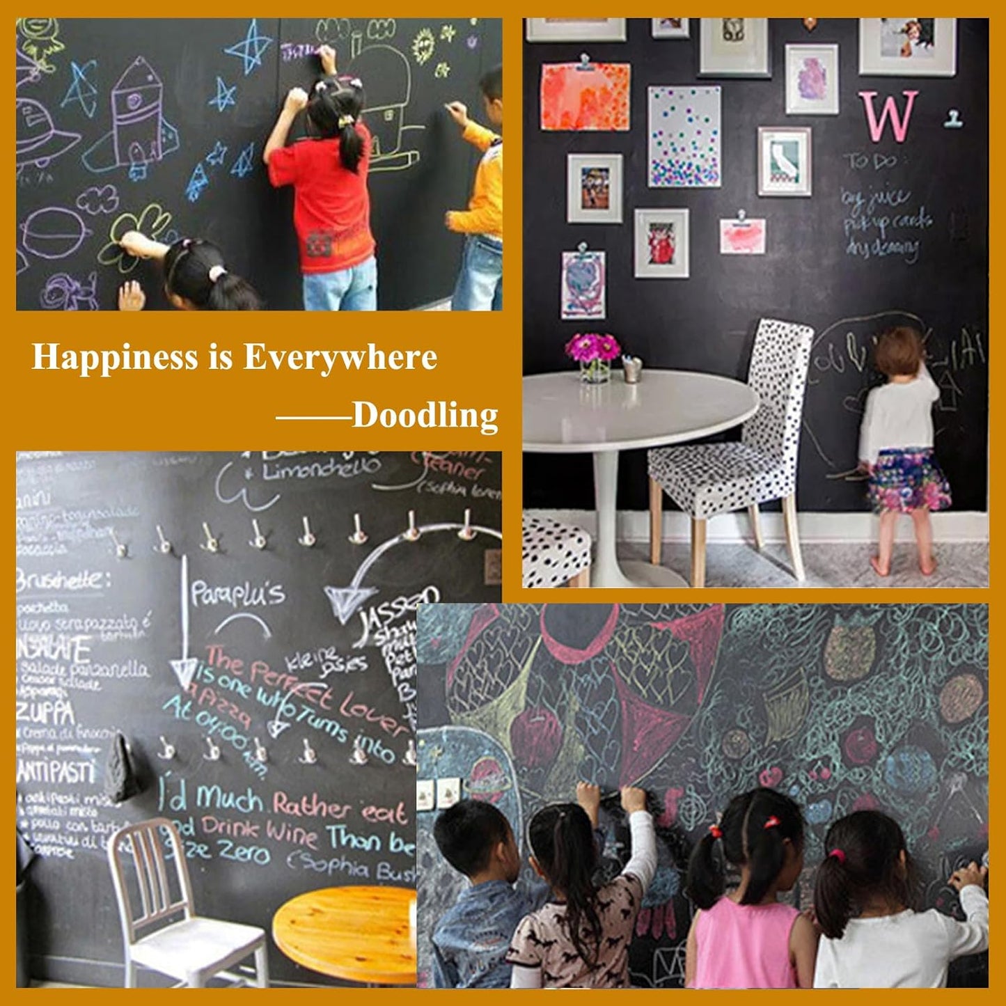 Magnetic Chalkboard Contact Paper with Adhesive, 94" x 47" Magnetic Blackboard Film for Walls, Peel and Stick – Ideal for Office, Classroom, Home. Includes Dustless Chalk, Wiping Cloth, and Magnet
