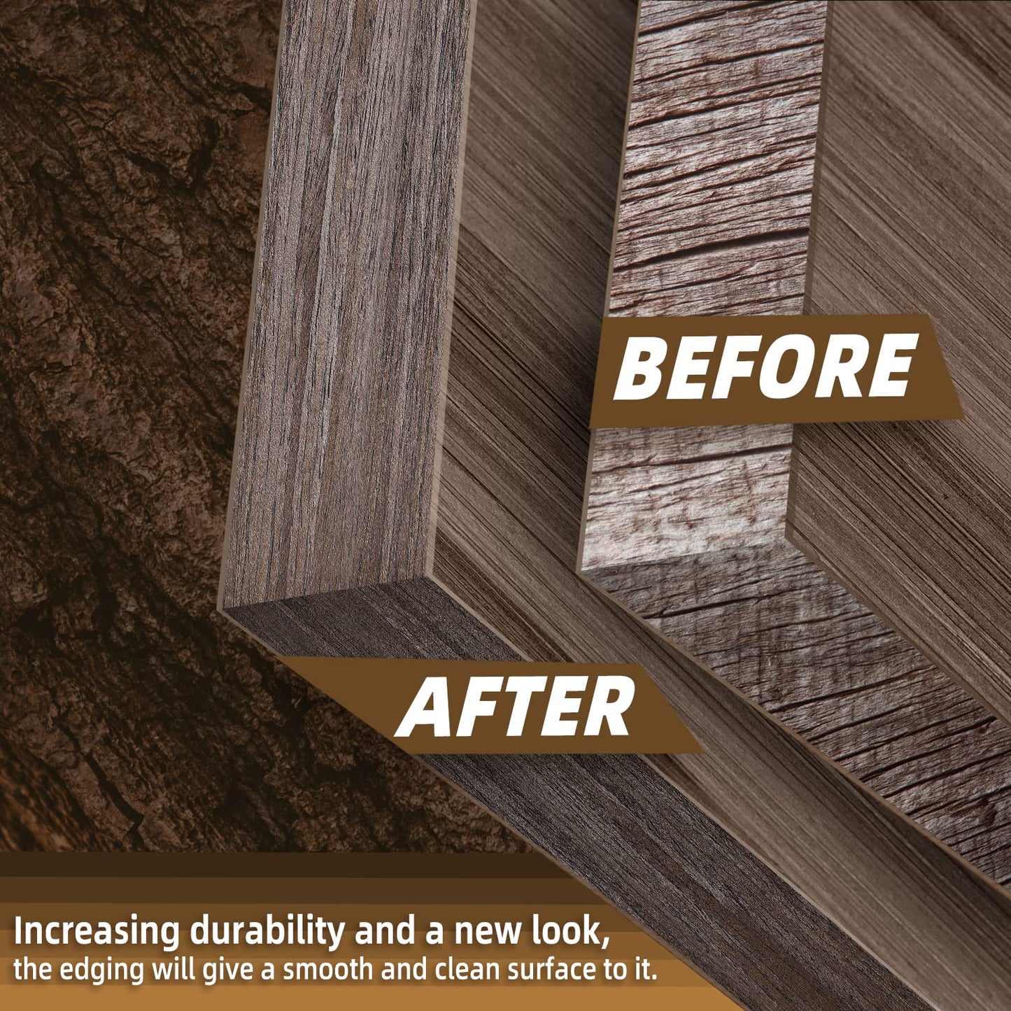 GSCIT Club Walnut Edge Banding, 3/4 inch x 50ft roll of Veneer Edge Banding Preglued Flexible, Real Wood Tape Banding