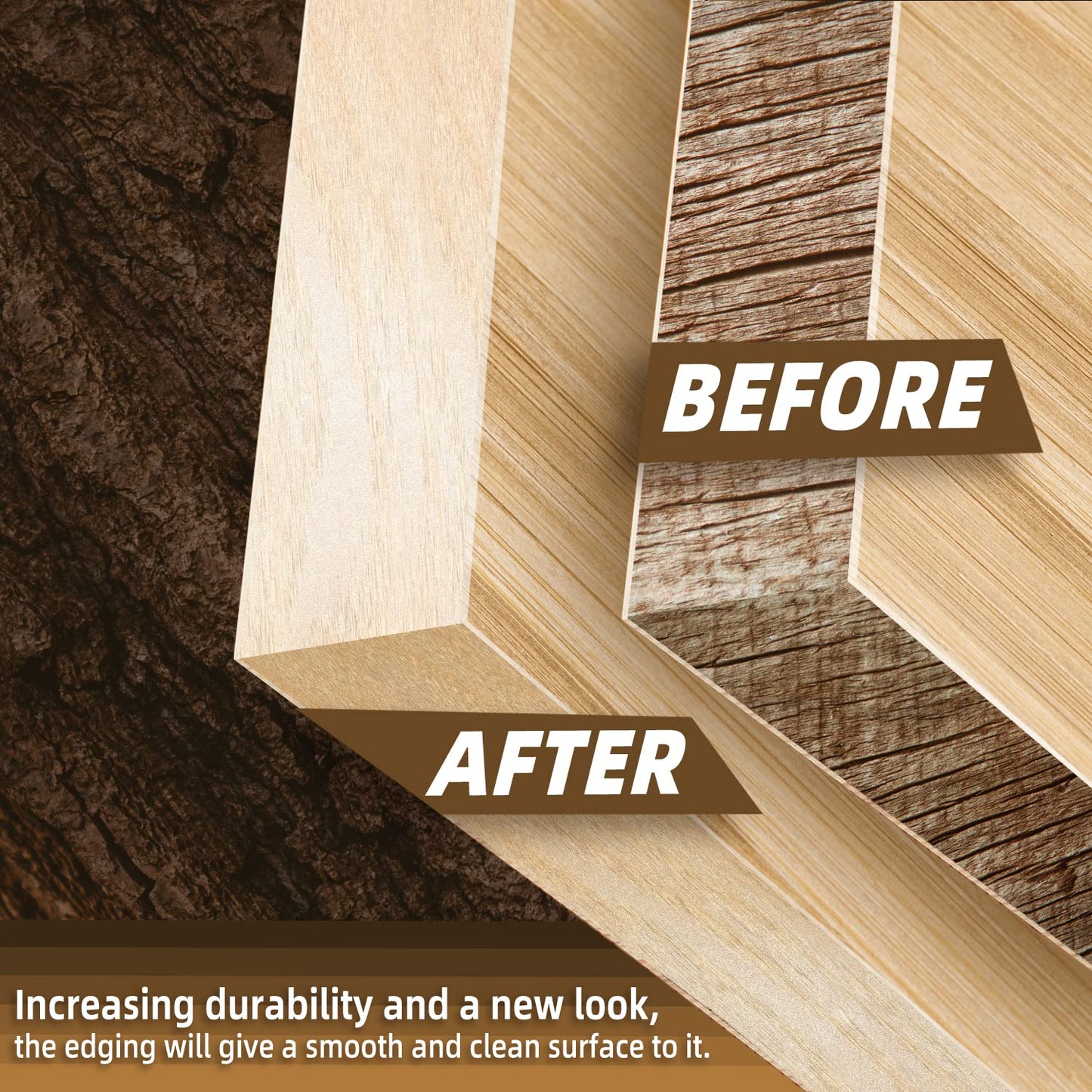 GSCIT Club Birch Edge Banding, 1/2 inch x 500ft roll Wood Veneer Edge Banding Preglued Flexible, Veneer Tape Banding for Cabinet Plywood