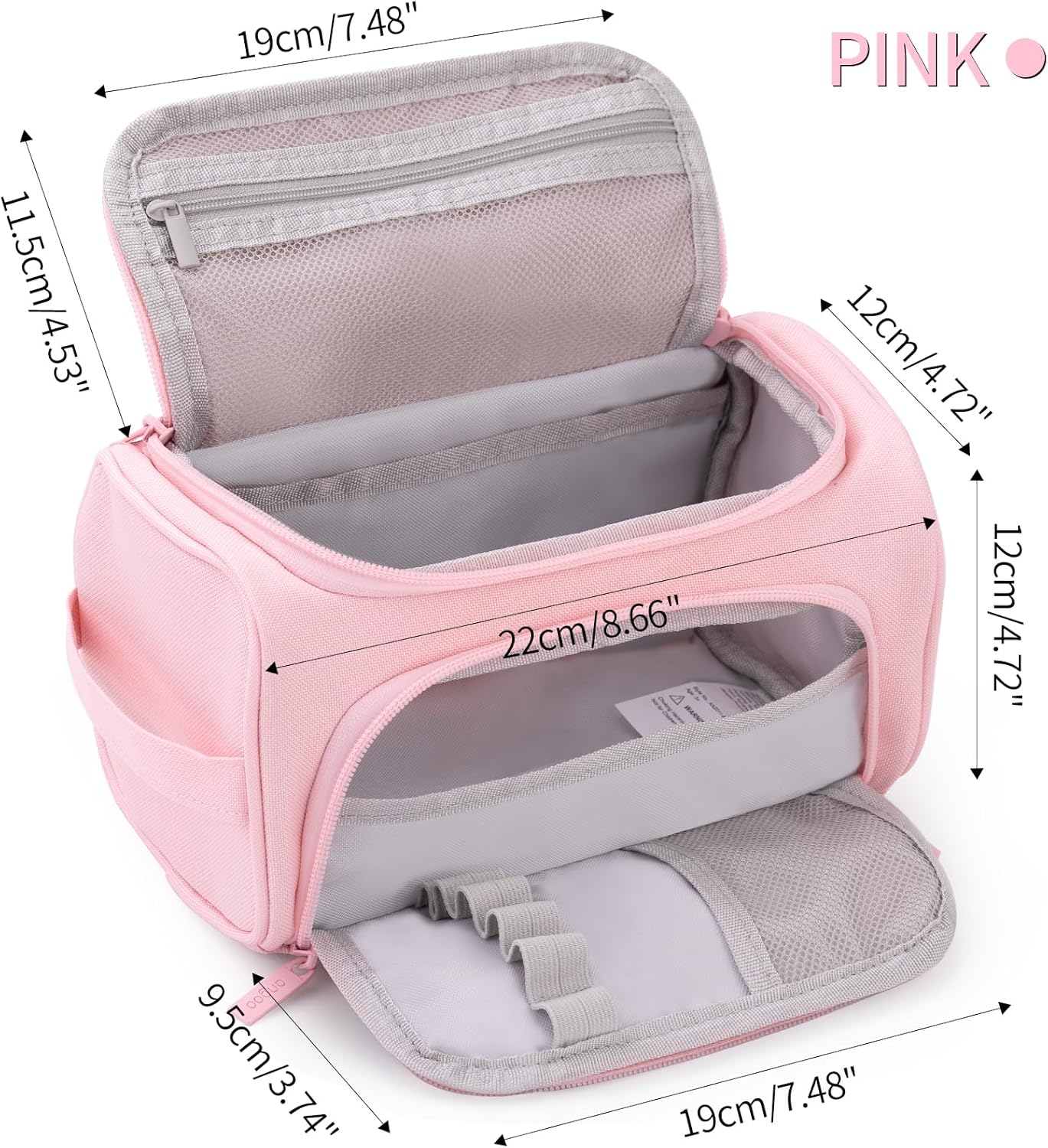 HVOMO Big Capacity Pencil Case High Large Storage Pouch Marker Pen Case Travel Simple Stationery Bag School College Office Organizer for Teens Girls Adults Student（Pink）