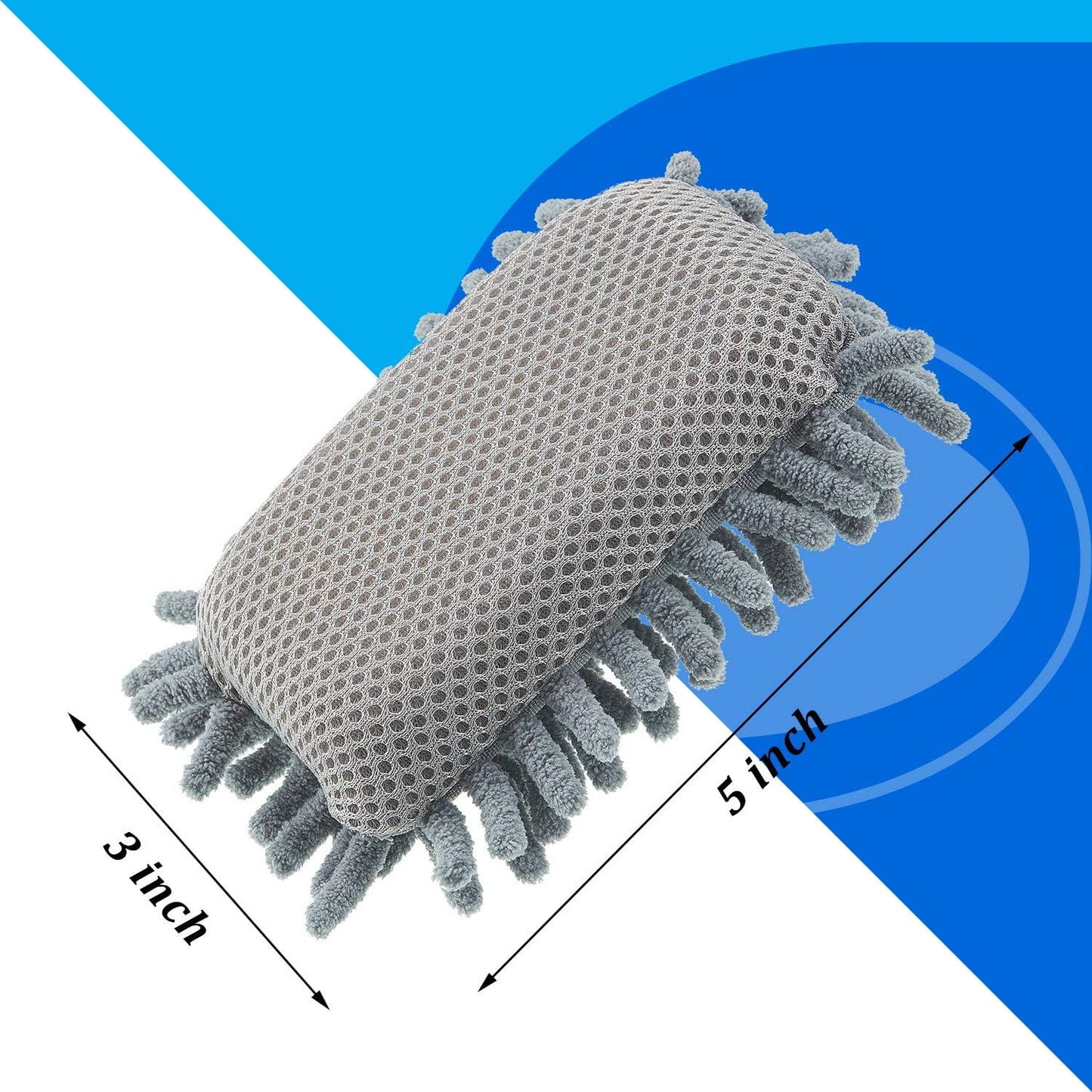 Zonon 4 Pieces Dry Erase Eraser Microfiber Shag Washable Whiteboard Eraser for Markers, Chalk, Classroom, Home and Office(Gray)