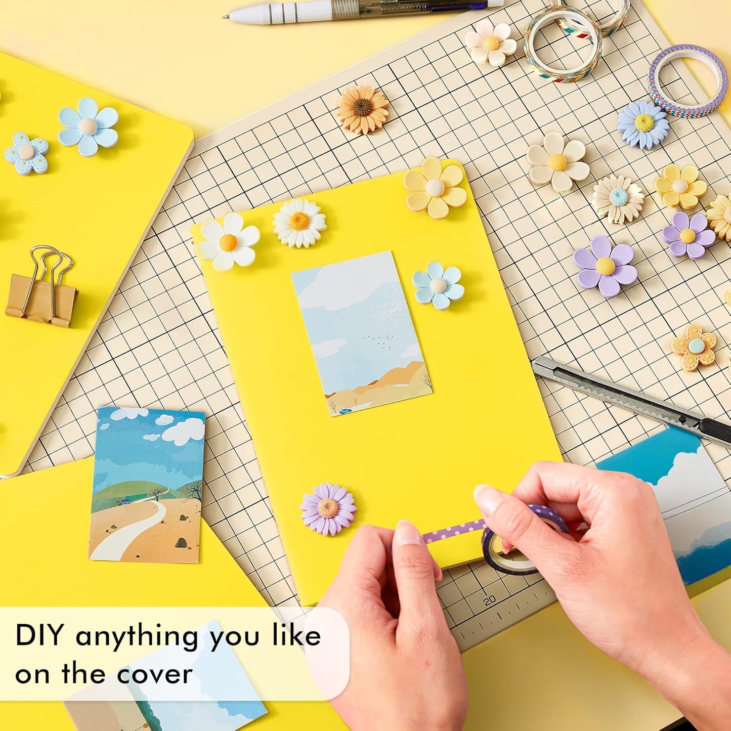 16 Pack Soft Cover Journal Bulk, Feela Lined Notebooks College Ruled for Work for Women Girl Writing, Blank Travel Journal Note Taking Notebook School Business Supplies, 8.2” x 5.5”, A5, Lemon Yellow