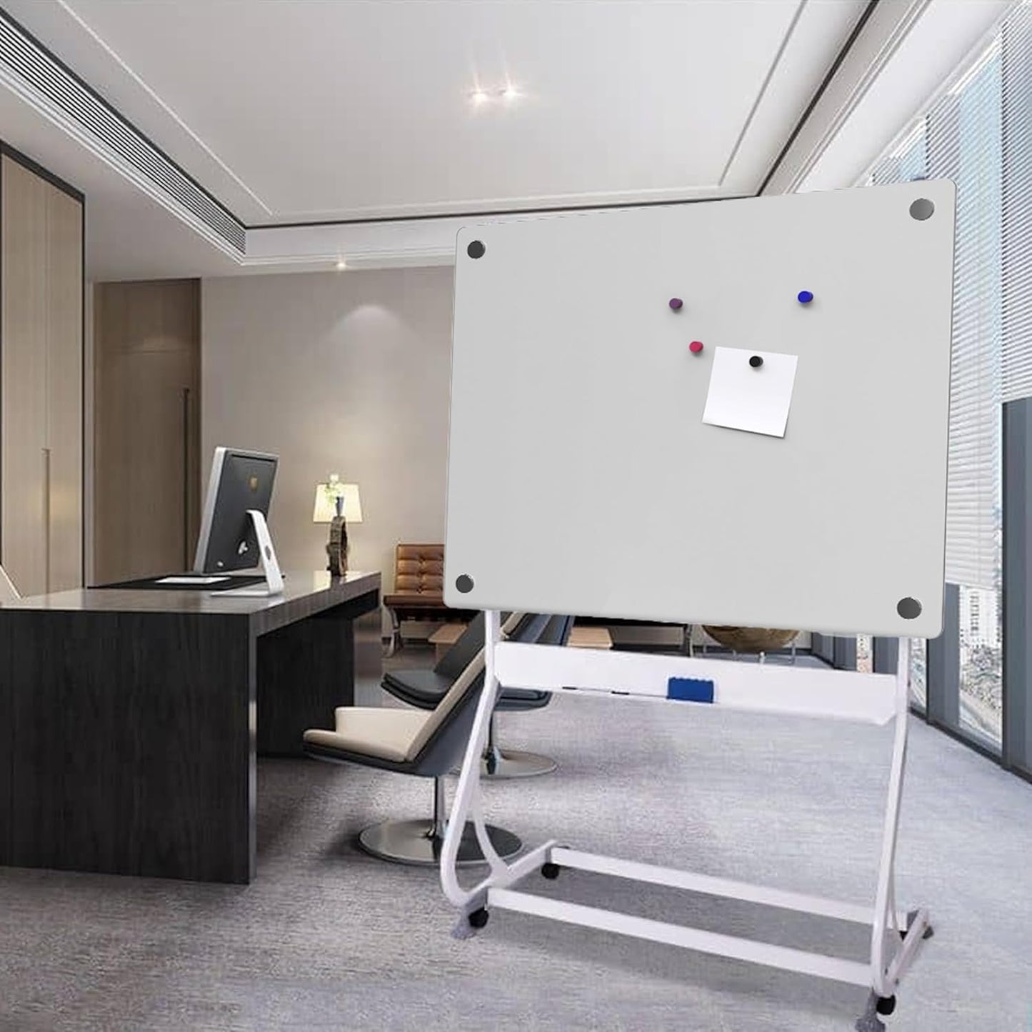 Strong Magnets for Whiteboard, Glassboard and Fridge (Orange, 8 Pack, Small). N54 Neodymium Rare Earth Heavy Duty Magnets for Home and Office Supplies.