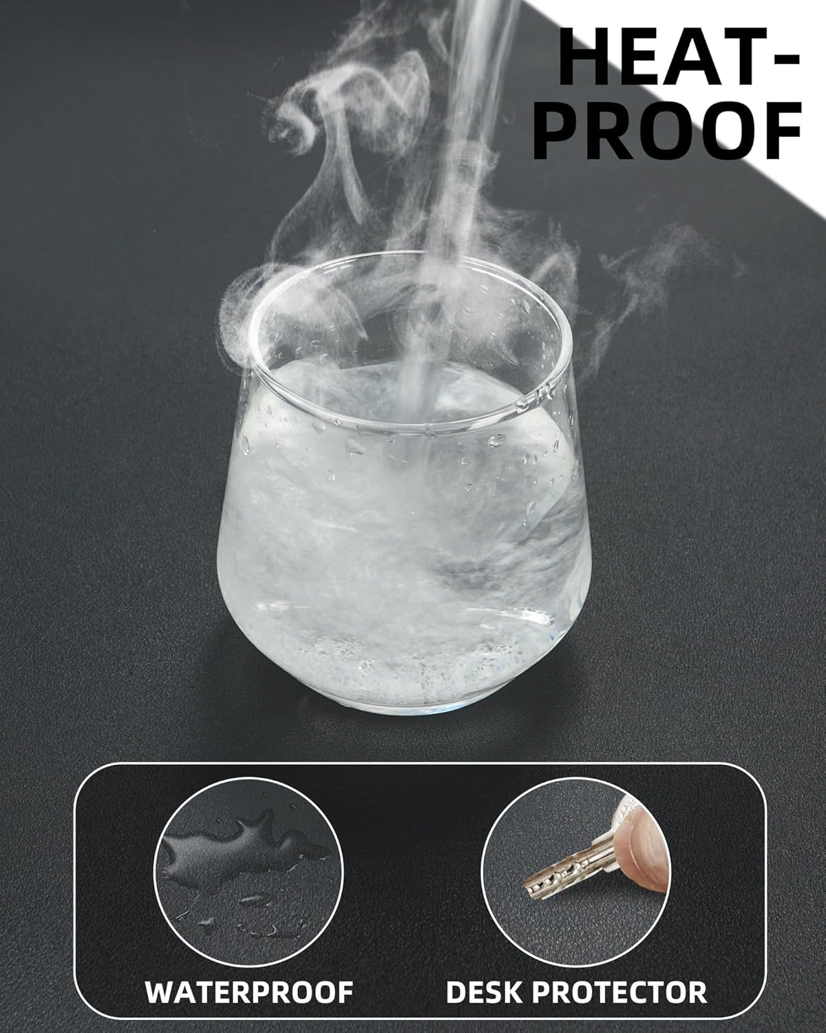 Extra Large Desk Mat - 63"x 17" Non-Slip Office Desk Pad, Oversized Mouse Pad for Home & Work, Waterproof Desk Protector for Keyboard & Mouse (Black)