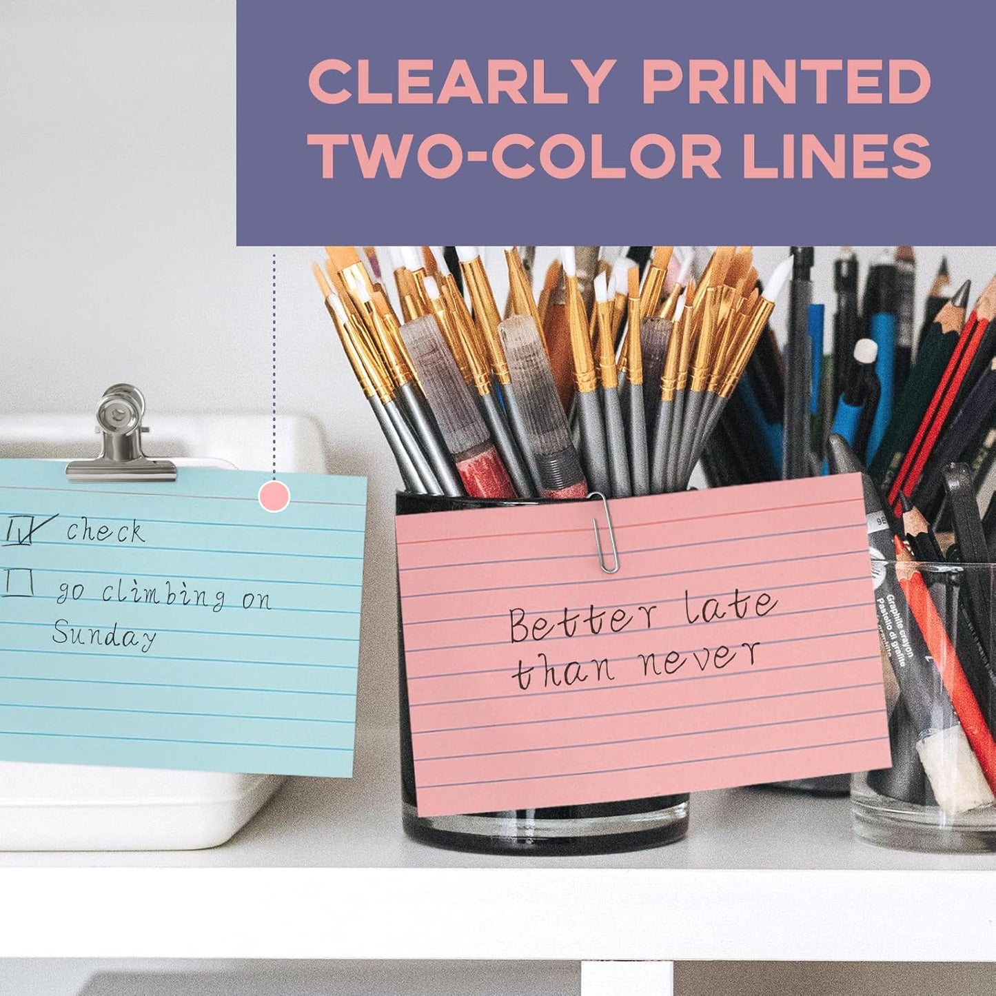 Colored Lined Index Cards 3x5 Ruled-Goefun 300 Sheets Lined Note Cards 3 x 5 Color Flashcards for Studying, Note Taking, To Do List