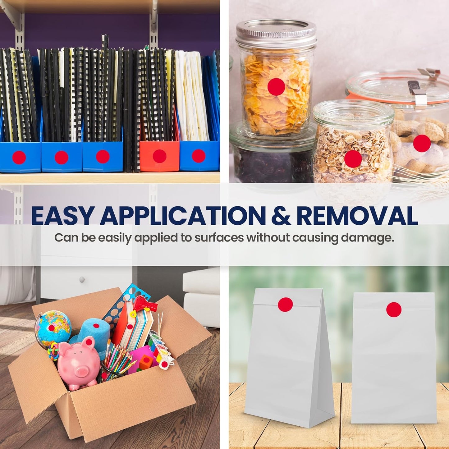 Perco Red 1-Inch Round Circle Dot Sticker Labels with Removable Adhesive – 1,000 Labels per Roll – Versatile, Vibrant Colors, Reliable Hold, No Residue, Perforated for Convenient Use – Made in USA