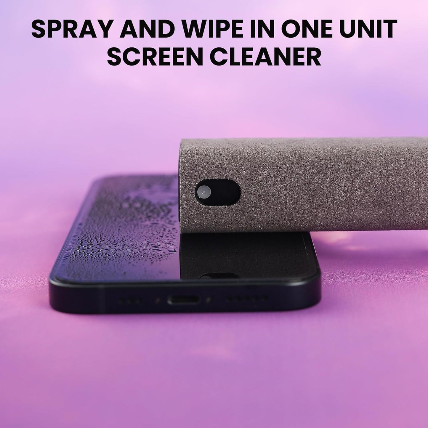 Touchscreen Screen Cleaner, Car, Tablet and Phone Screen Cleaner, Two in One Spray and Microfiber Cloth, Car Accessories for Women Perfect Gifts(Grey)